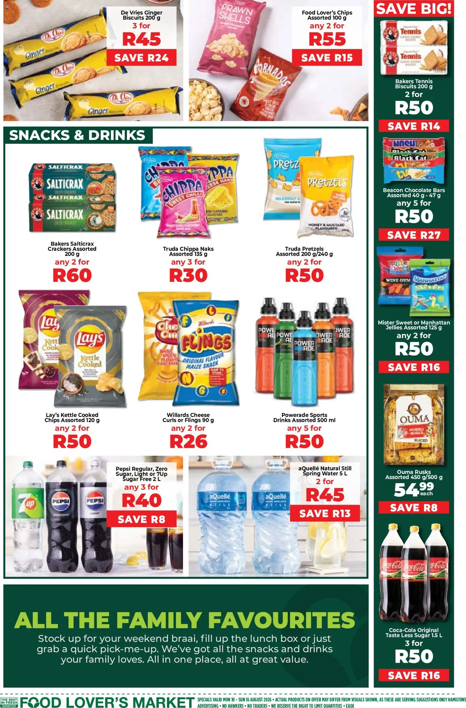 New Food Lover's Market catalogue – valid from 10/08/2026 | Page: 6 | Products: Crackers, Light, Rusks, Sugar