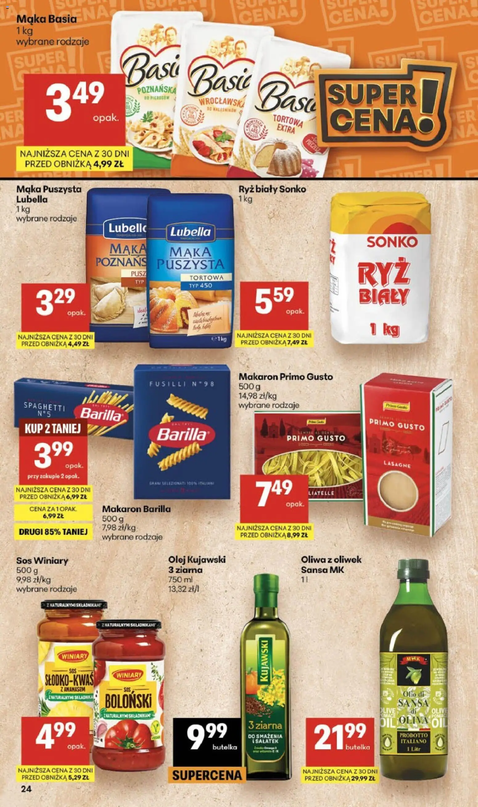 Delikatesy Centrum gazetka - Sklepy Własne od 02.07.2026 | Strona: 24 | Produkty: Oliwa z oliwek, Olej kujawski, Ryż, Sos