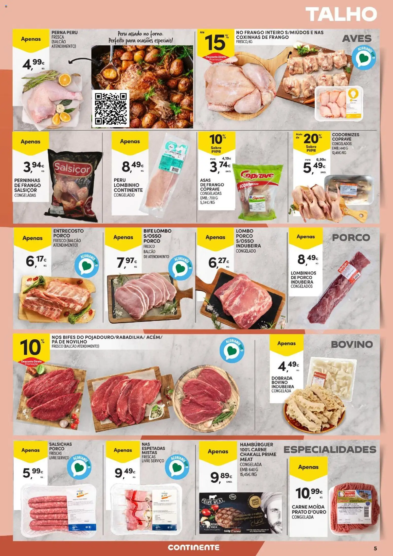 Continente Açores │ válido de 17/09/2026 | Página: 5 | Produtos: Peru, Dobrada, Carne, Salsichas
