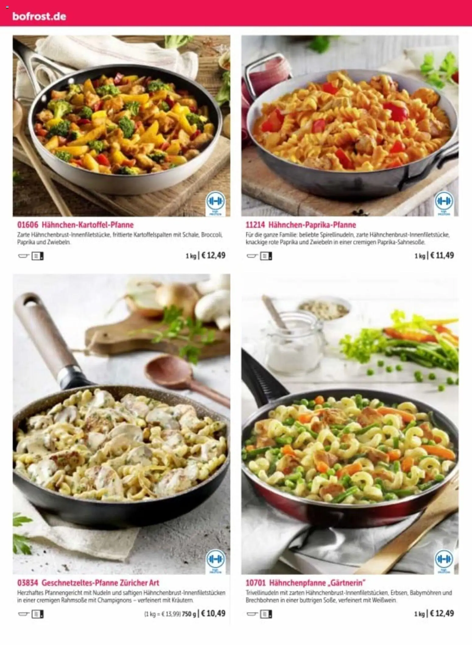 Bofrost Katalog – gültig ab 06.03.2026 | Seite: 92 | Produkte: Champignons, Paprika, Rote Paprika, Nudeln