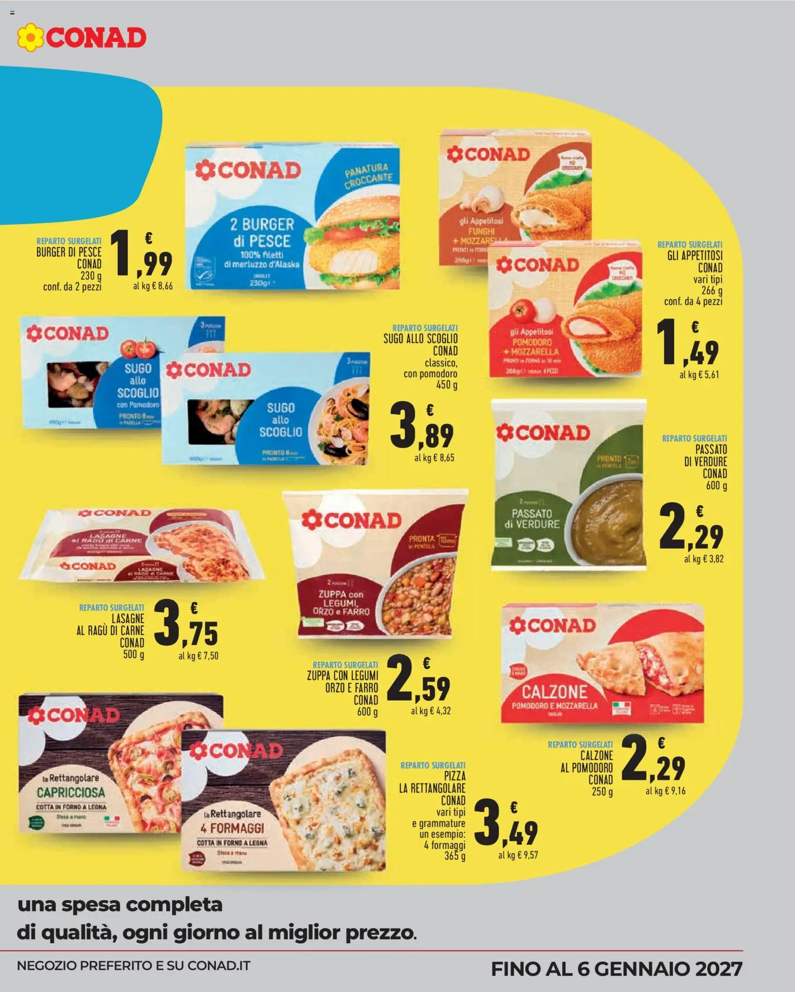 Volantino Conad del 14/10/2026 | Pagina: 5 | Prodotti: Pizza, Merluzzo, Verdure, Carne