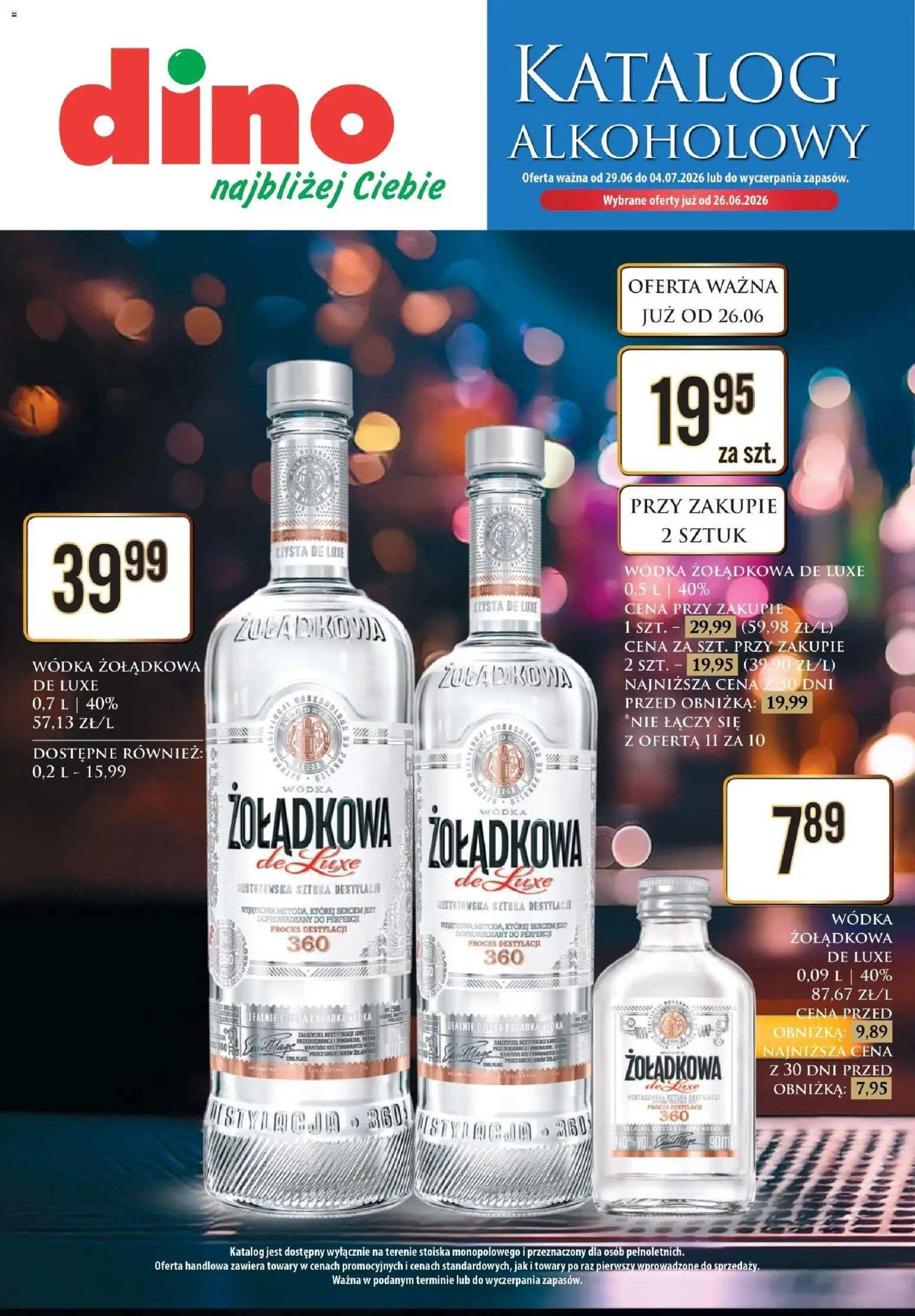 Dino gazetka alkoholowa od 26.06.2026 | Strona: 1 | Produkty: Wódka