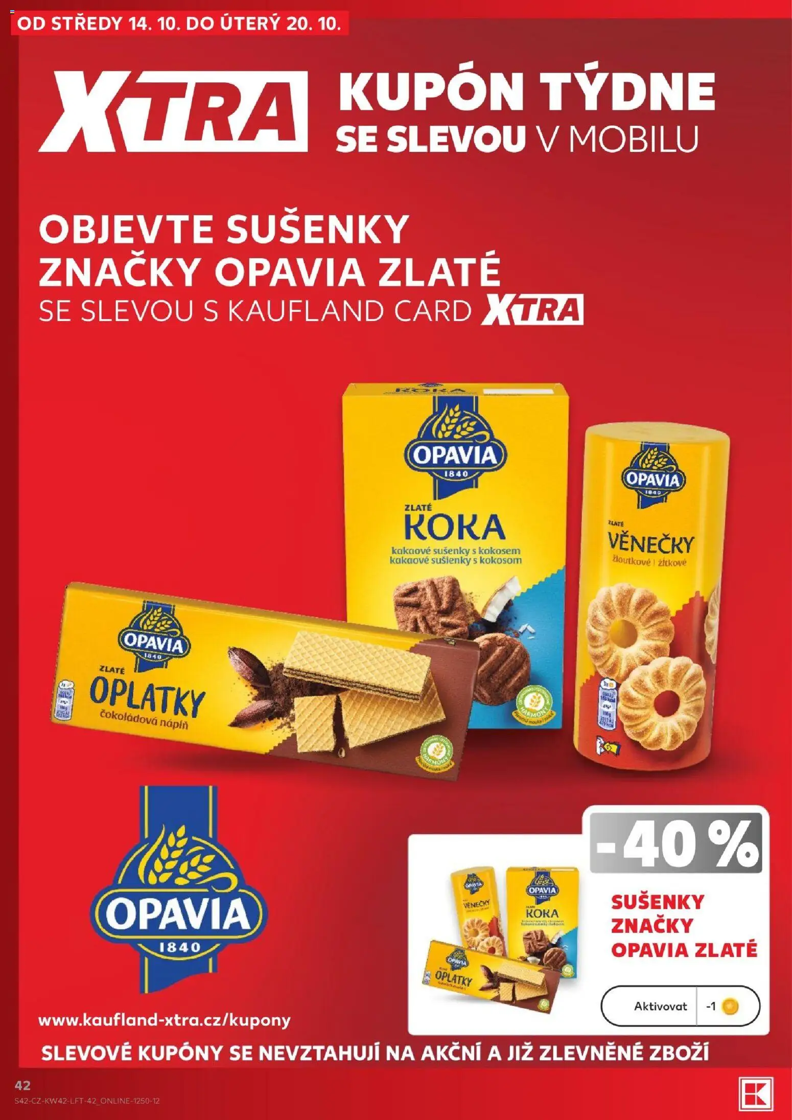 Kaufland leták od 14.10.2026 | Strana: 42 | Produkty: Cookies, Věnečky, Oplatky, Sušenky
