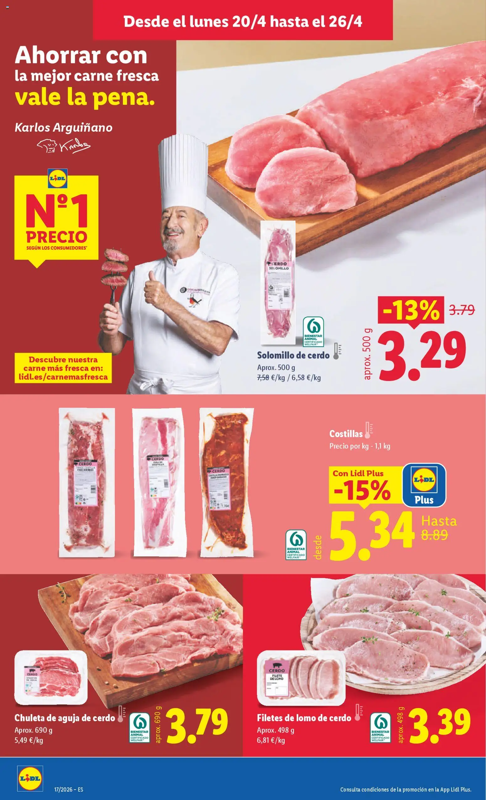 Lidl folleto │ válido desde el 20.04.2026 | Página: 10 | Productos: Solomillo de cerdo, Cerdo, Filete