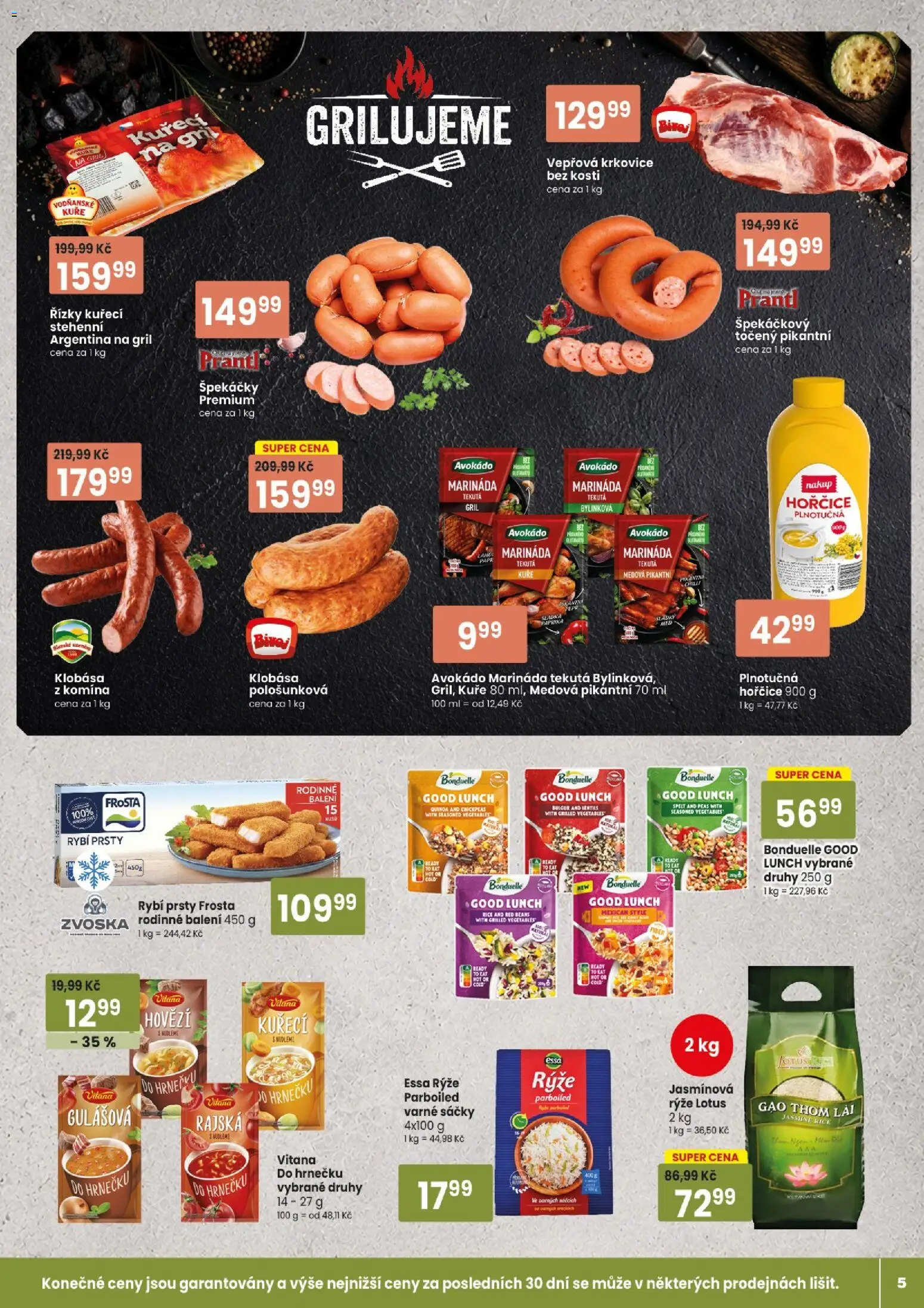 Tempo leták od 12.08.2026 | Strana: 5 | Produkty: Řízky, Klobása, Avokádo, Marináda