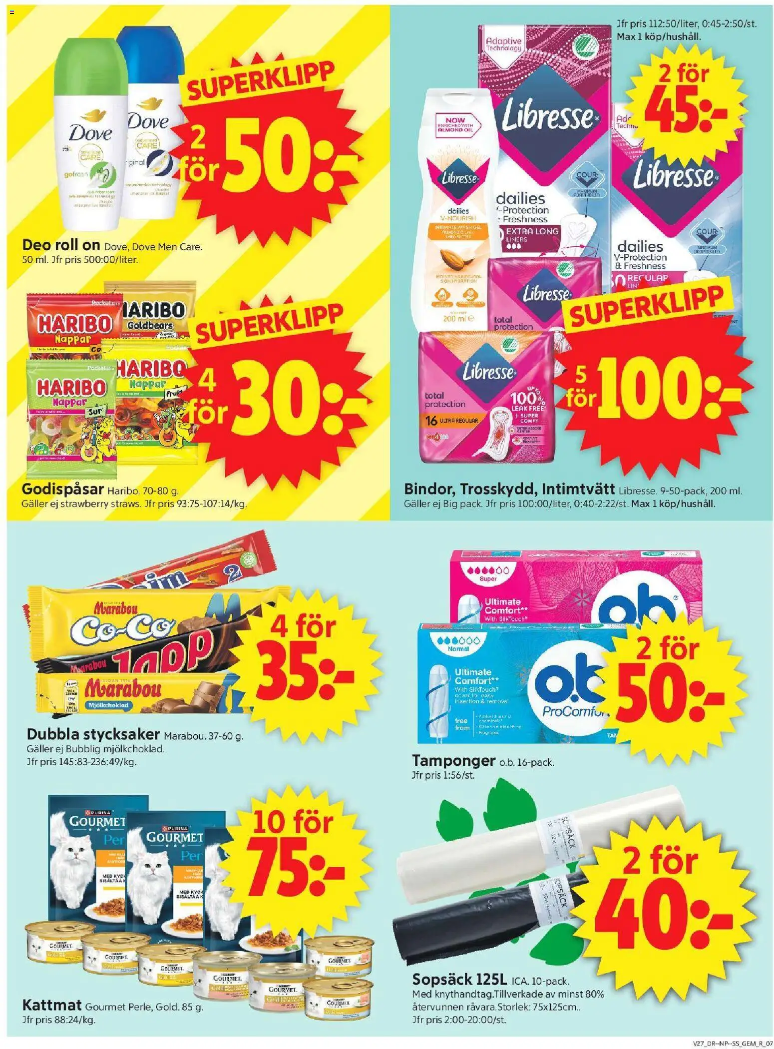 ICA Supermarket reklamblad aktuell från 29/06/2026 | Sida: 9 | Produkter: Gem, Galler, Kattmat