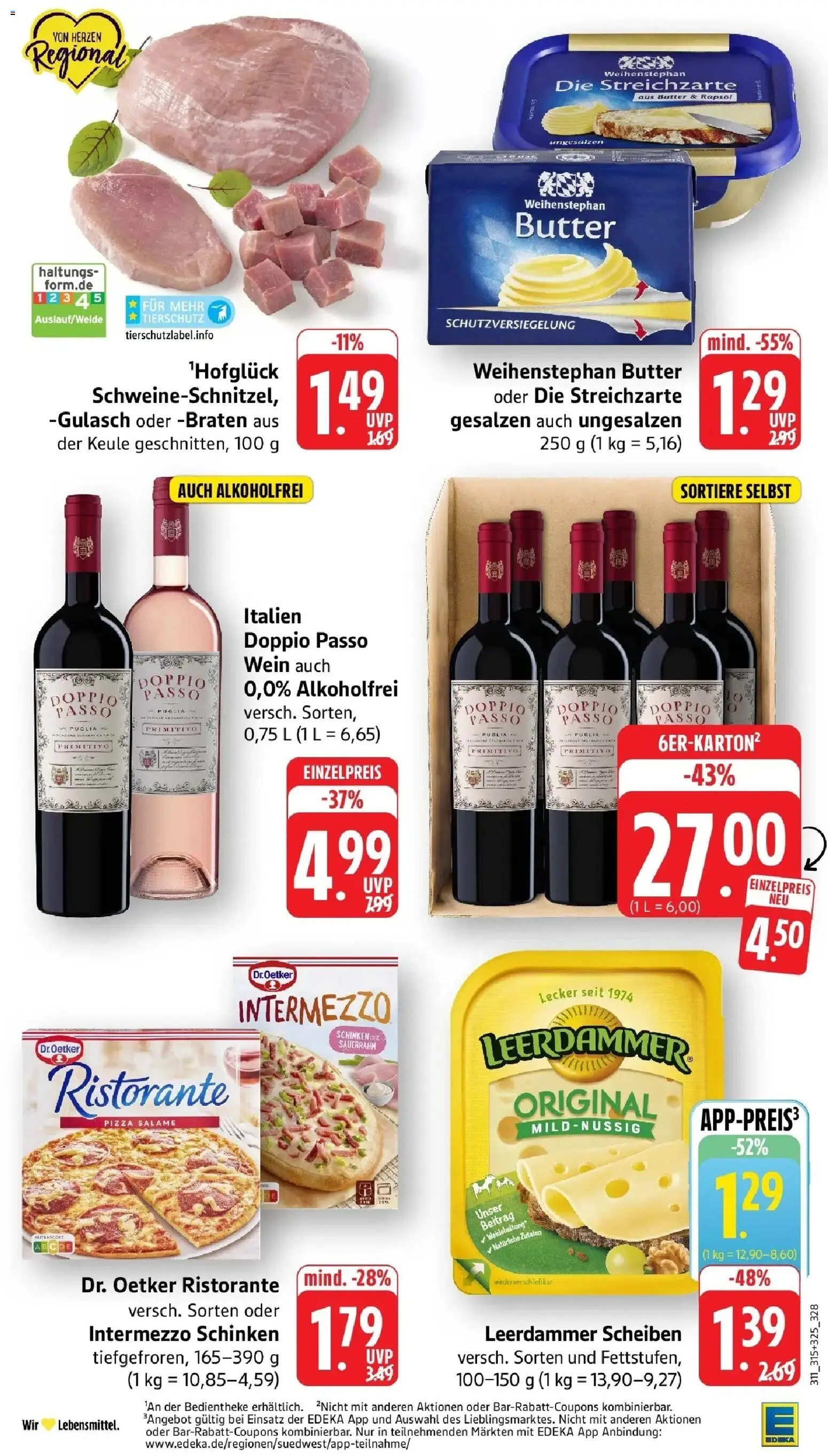 Edeka Prospekt Lampertheim (ab 12.10.2026) » Angebote Online | Seite: 2 | Produkte: Gulasch, Doppio Passo, Wein, Sauerrahm