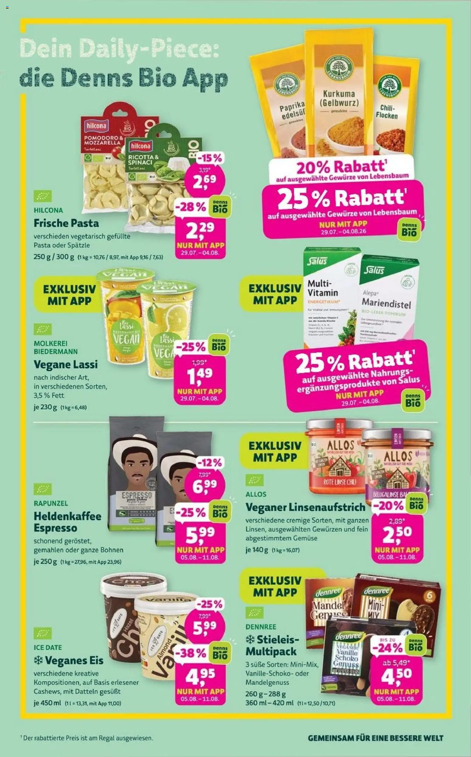 Denns BioMarkt Angebote – gültig ab 29.07.2026 | Seite: 3 | Produkte: Gewürze, Pasta, Flocken, Eis