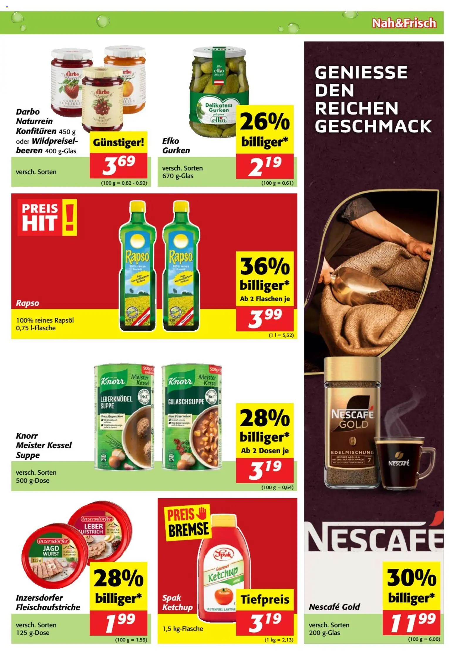 Nah und Frisch Flugblatt gültig ab 16.09.2026 | Seite: 5 | Produkte: Ketchup, Gurken, Wurst, Rapsöl