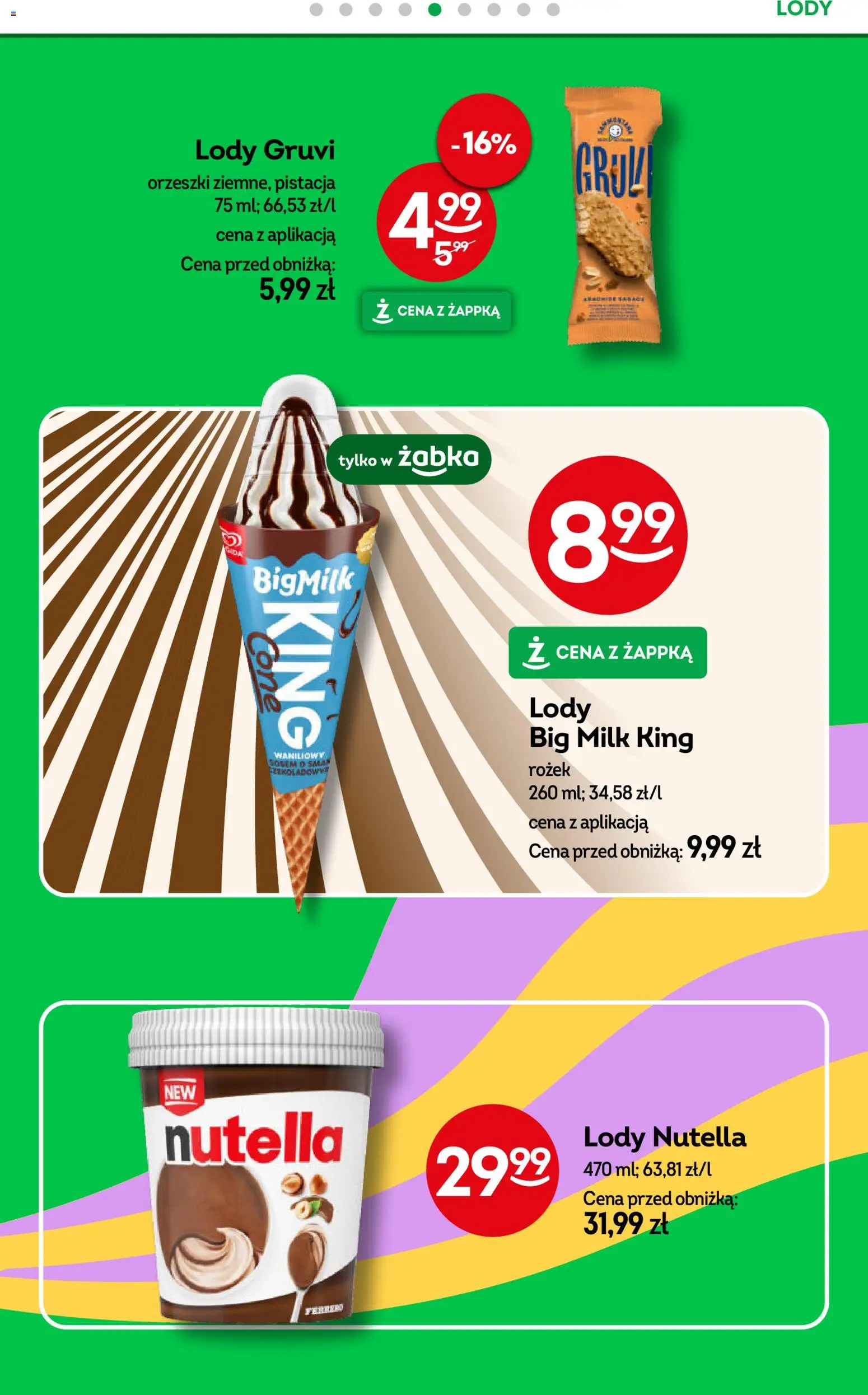 Żabka gazetka od 01.07.2026 | Strona: 36 | Produkty: Nutella, Big Milk, Lody