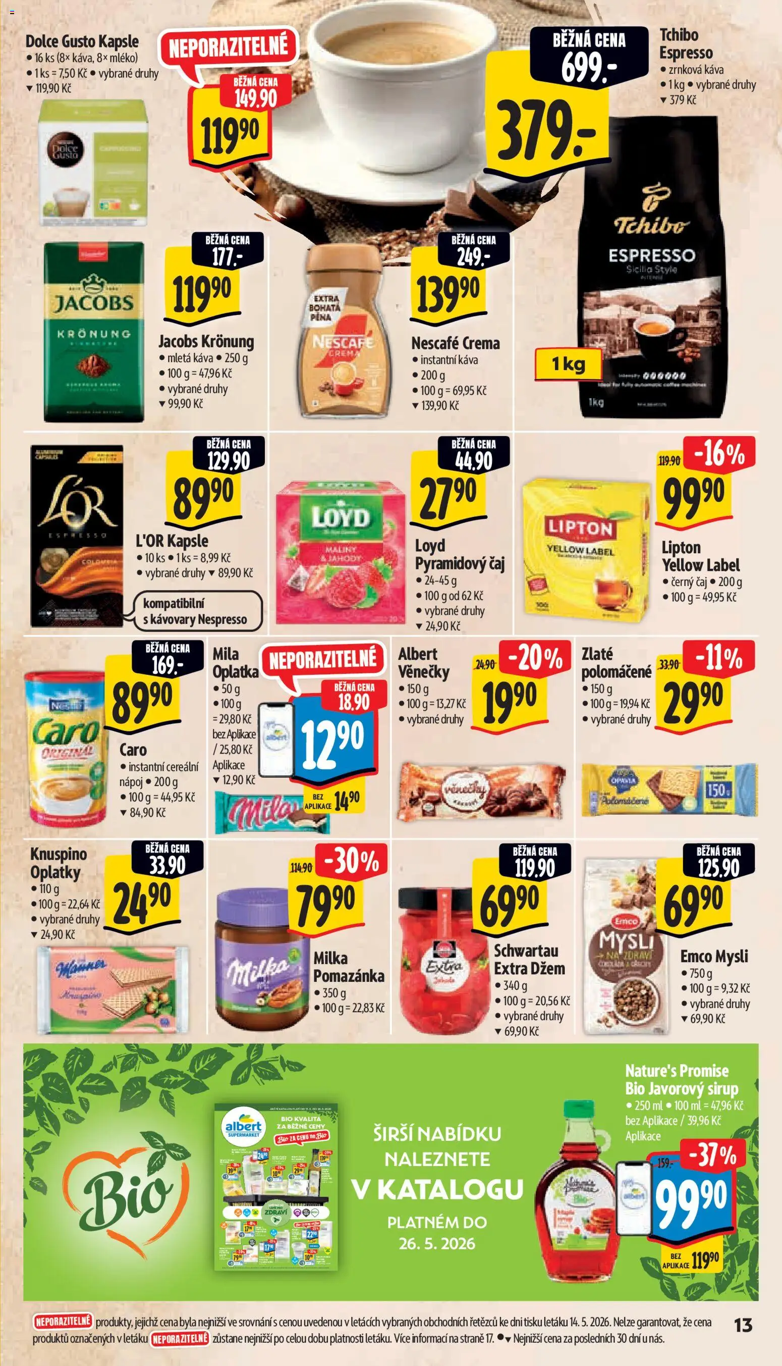 Albert leták - Supermarket od 20.05.2026 | Strana: 21 | Produkty: Káva, Milka, Nescafé, Mila