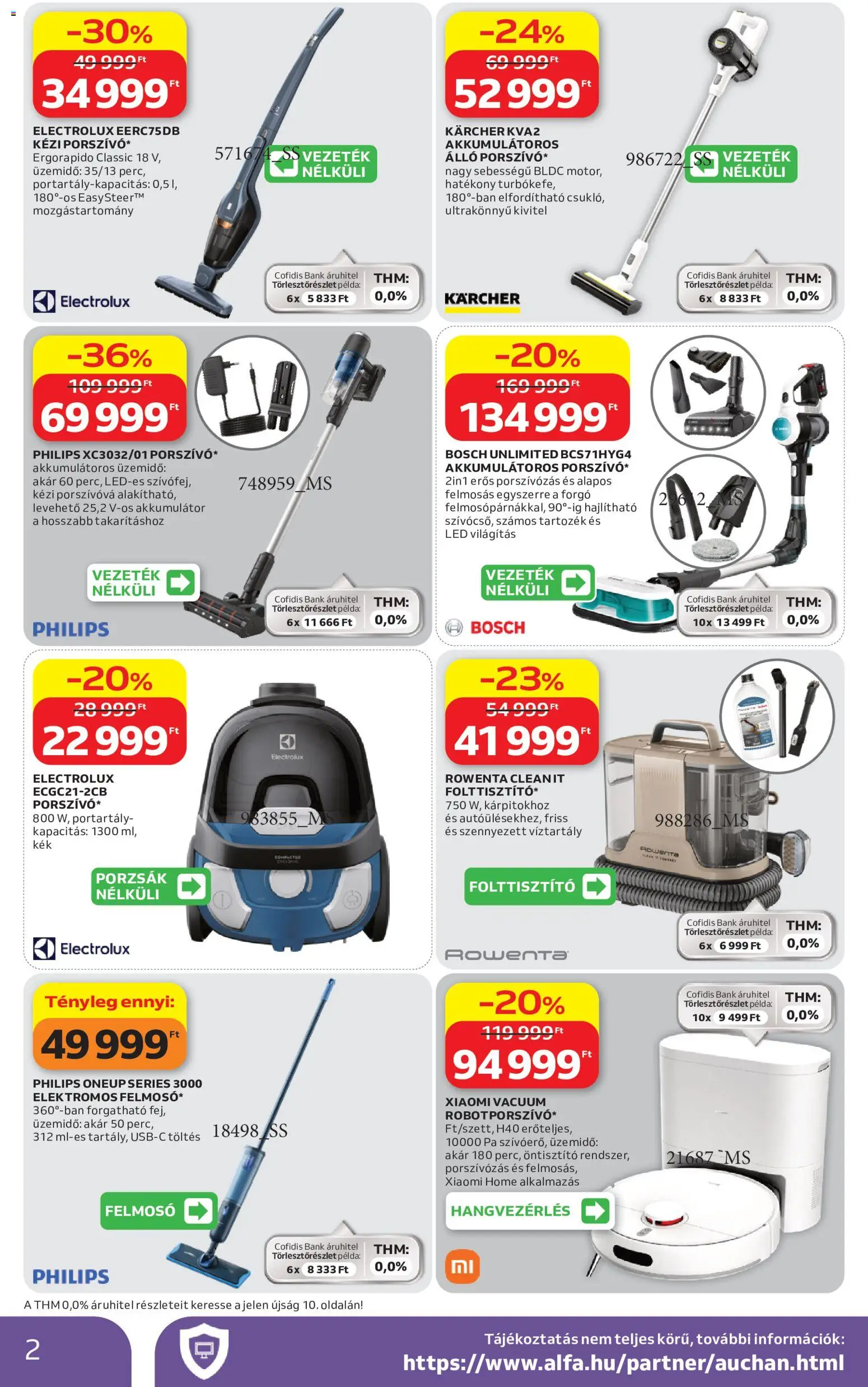 Auchan akciós ujság - amely érvényes a következő dátumtól: 07.05.2026 | Oldal: 2 | Termékek: Felmosó, Porszívó, Akkumulátor, Xiaomi