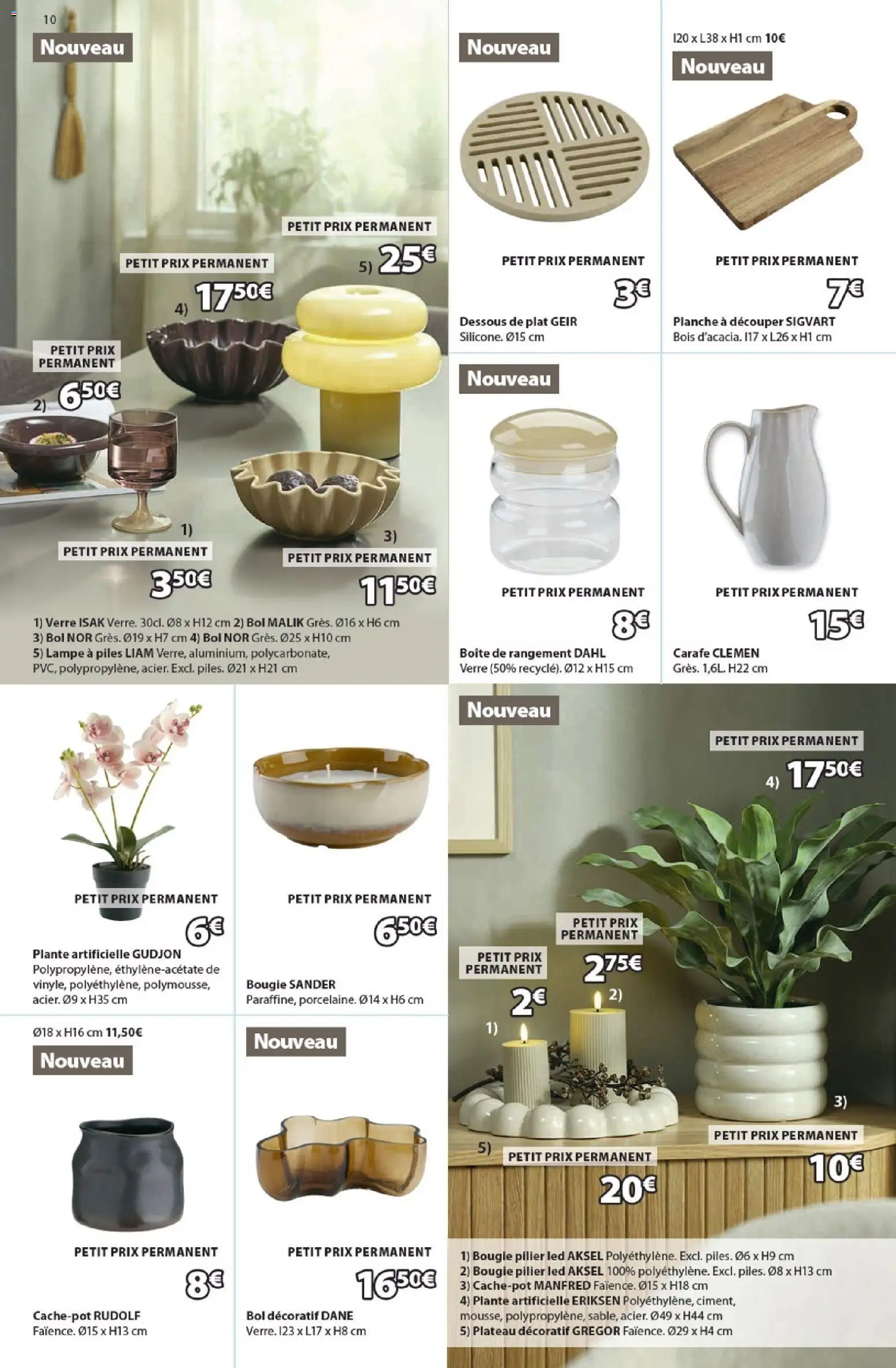 {H1} | Page: 10 | Produits: Plateau, Planche à découper, Bol, Piles