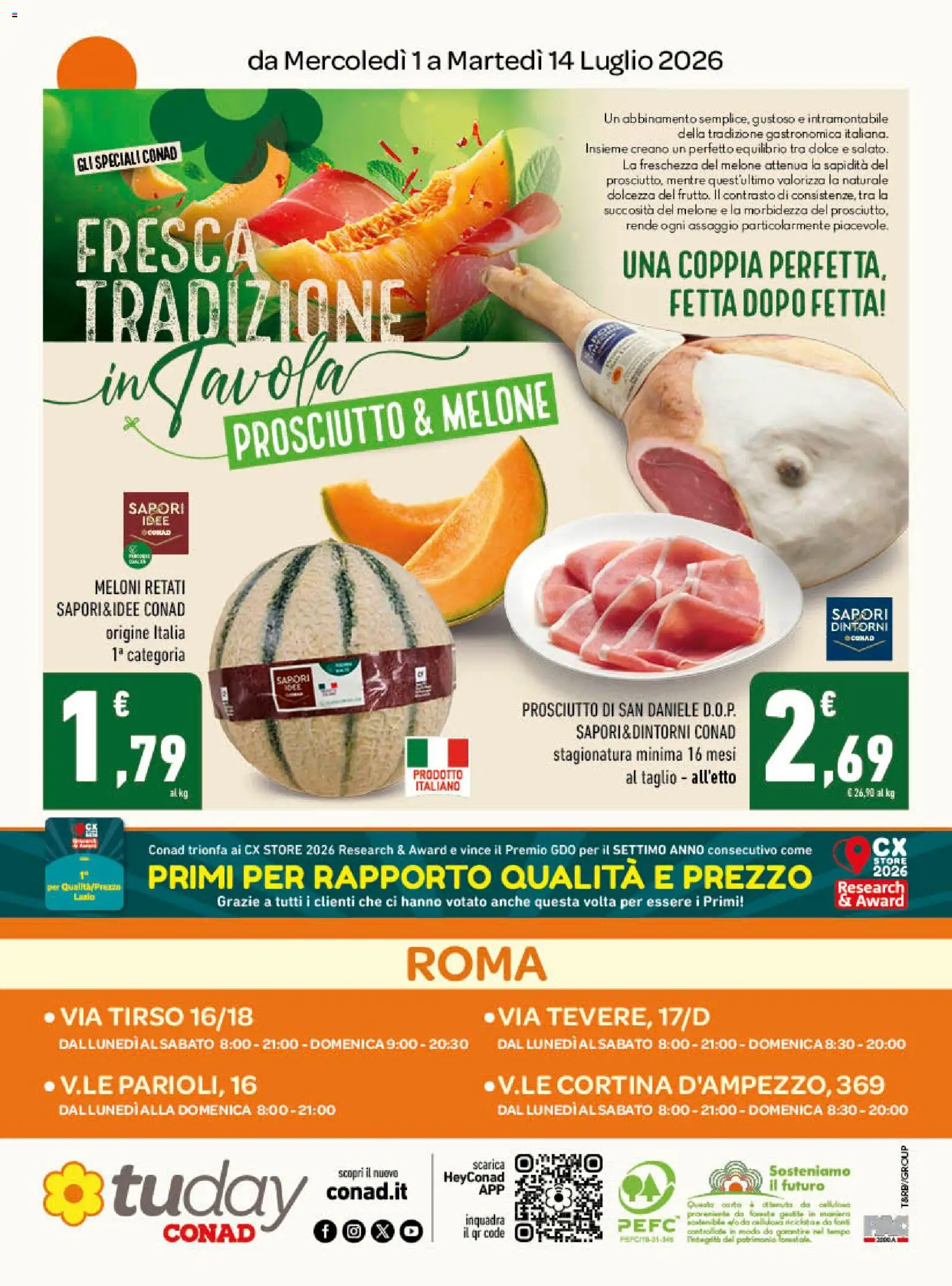 Volantino Conad del 01/07/2026 | Pagina: 16 | Prodotti: Prosciutto, Melone