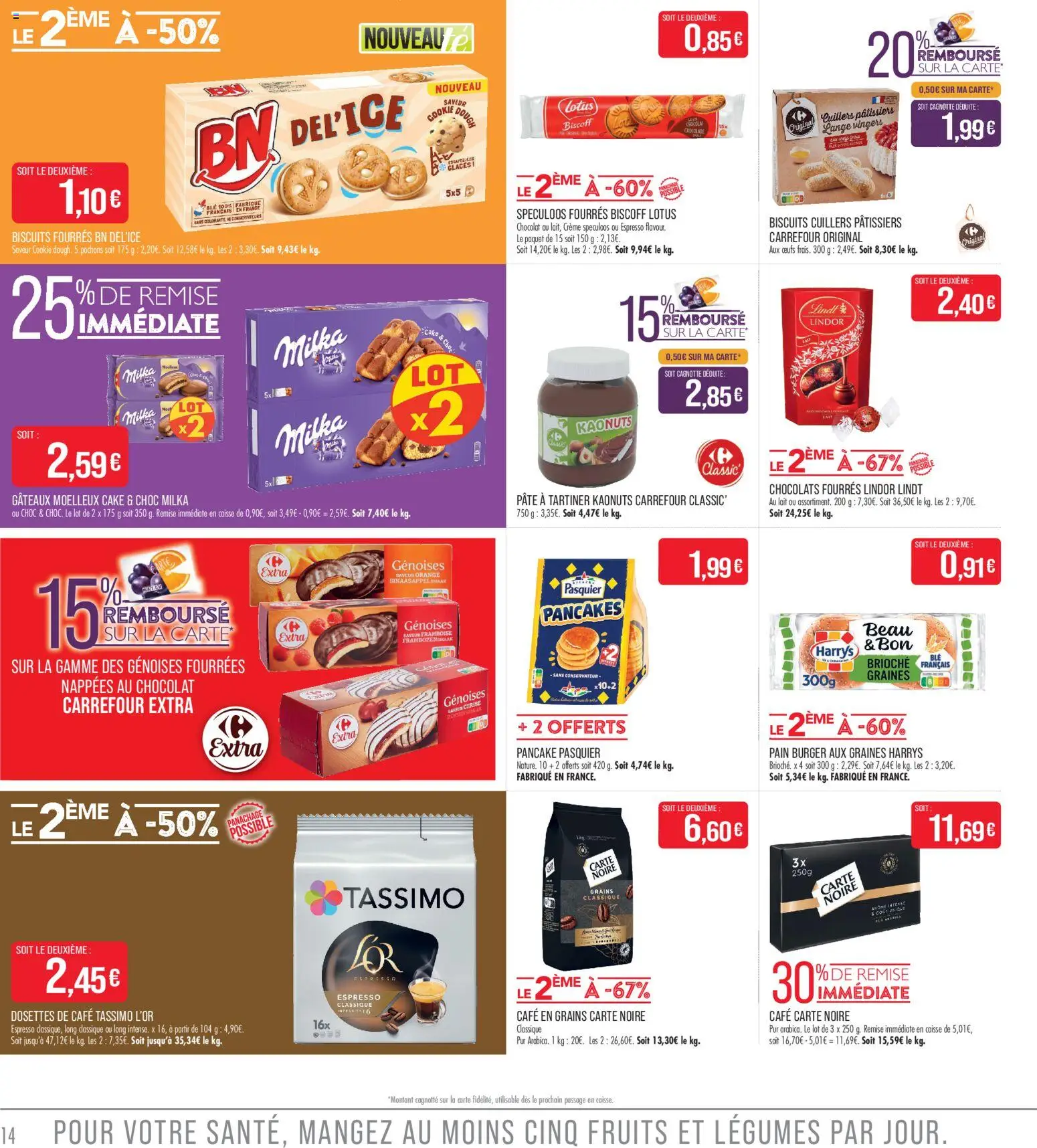 {H1} | Page: 14 | Produits: Tassimo, Pâte à tartiner, Café en grains Carte Noire, Café