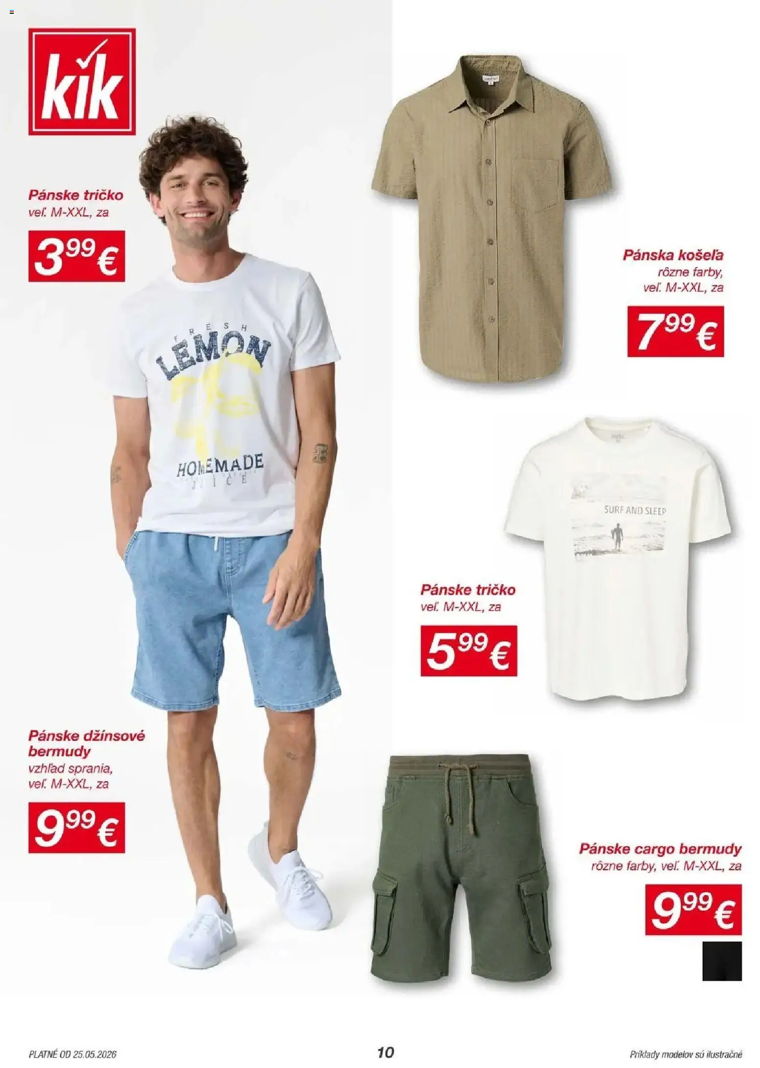 Nové Kik akcie – leták je platný od 25.05.2026 | Strana: 10 | Produkty: Tričko, Košeľa