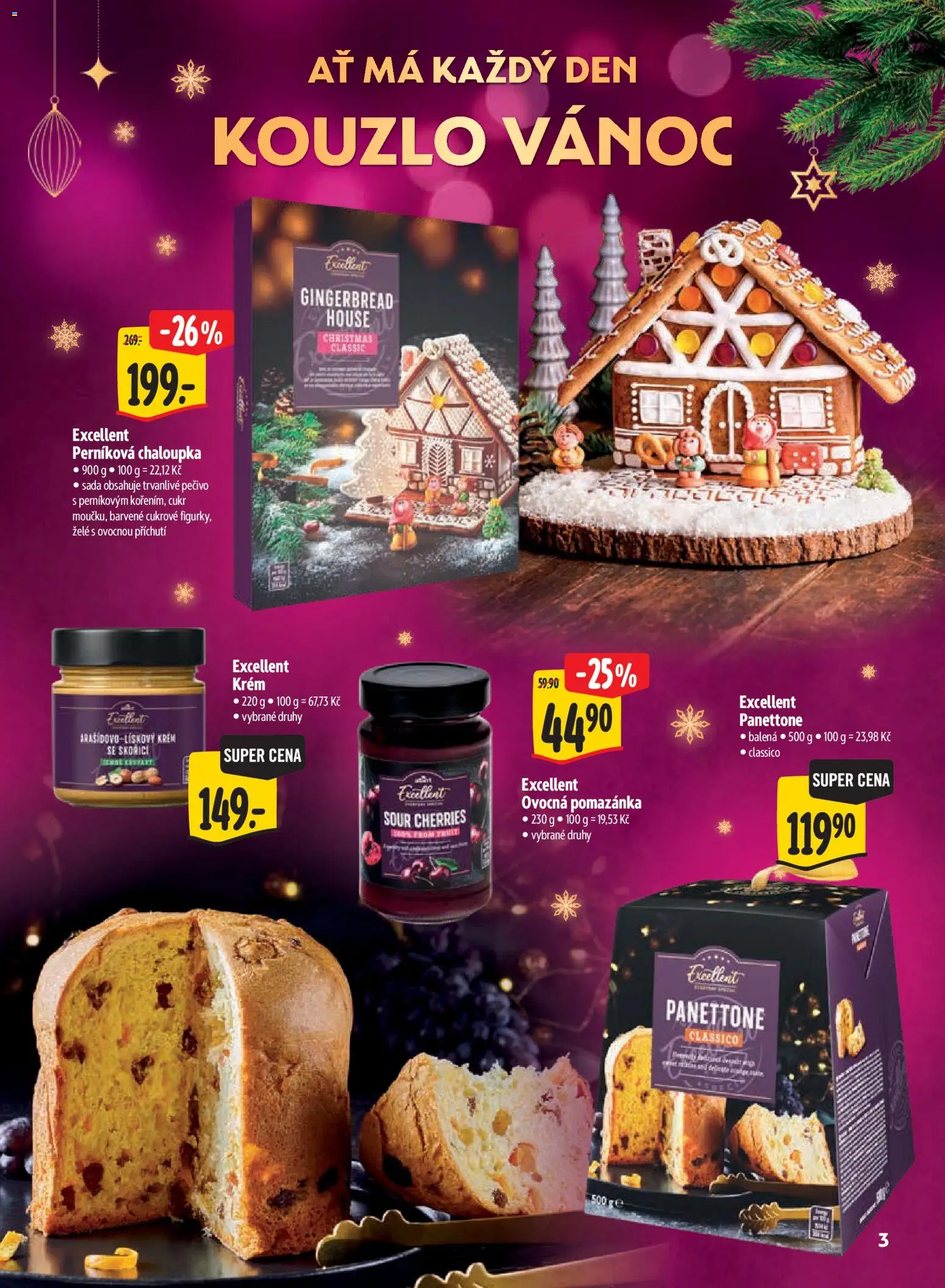 Albert leták - Supermarket Kouzlo Vánoc od 29.10.2026 | Strana: 3 | Produkty: Krém, Panettone, Pečivo, Pomazánka