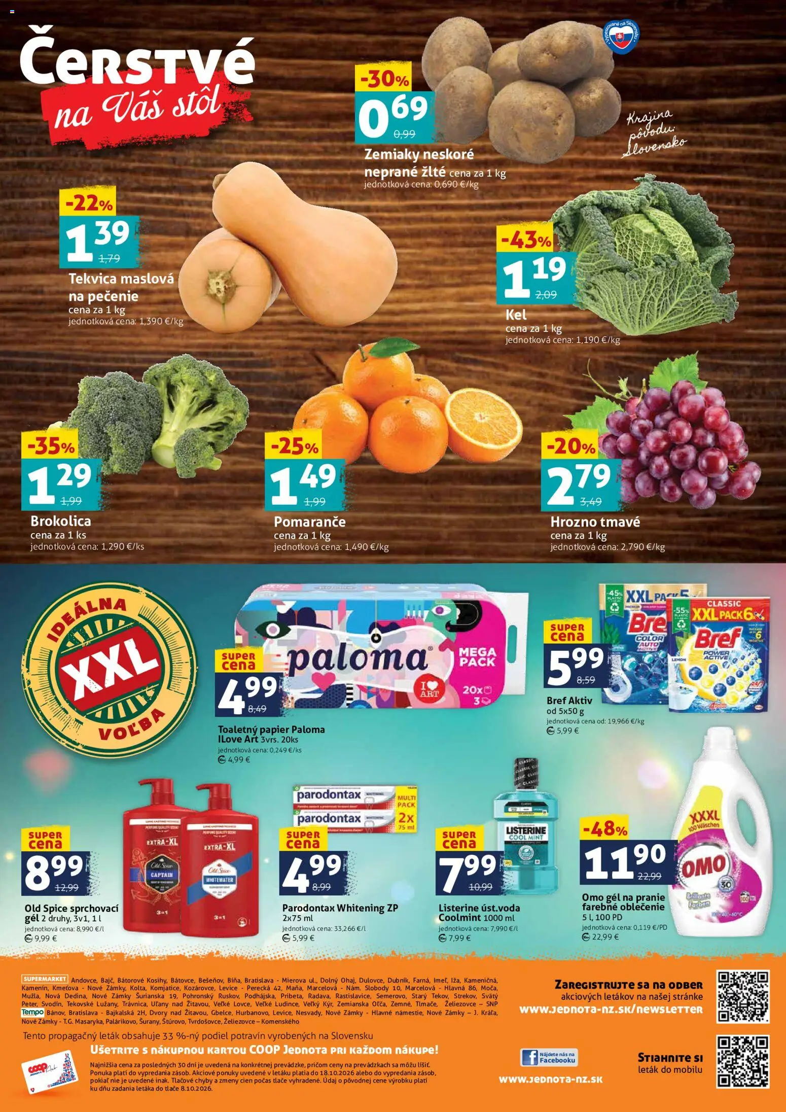 Nové COOP Jednota akcie – leták je platný od 16.10.2026 | Strana: 4 | Produkty: Stôl, Toaletný papier, Zemiaky