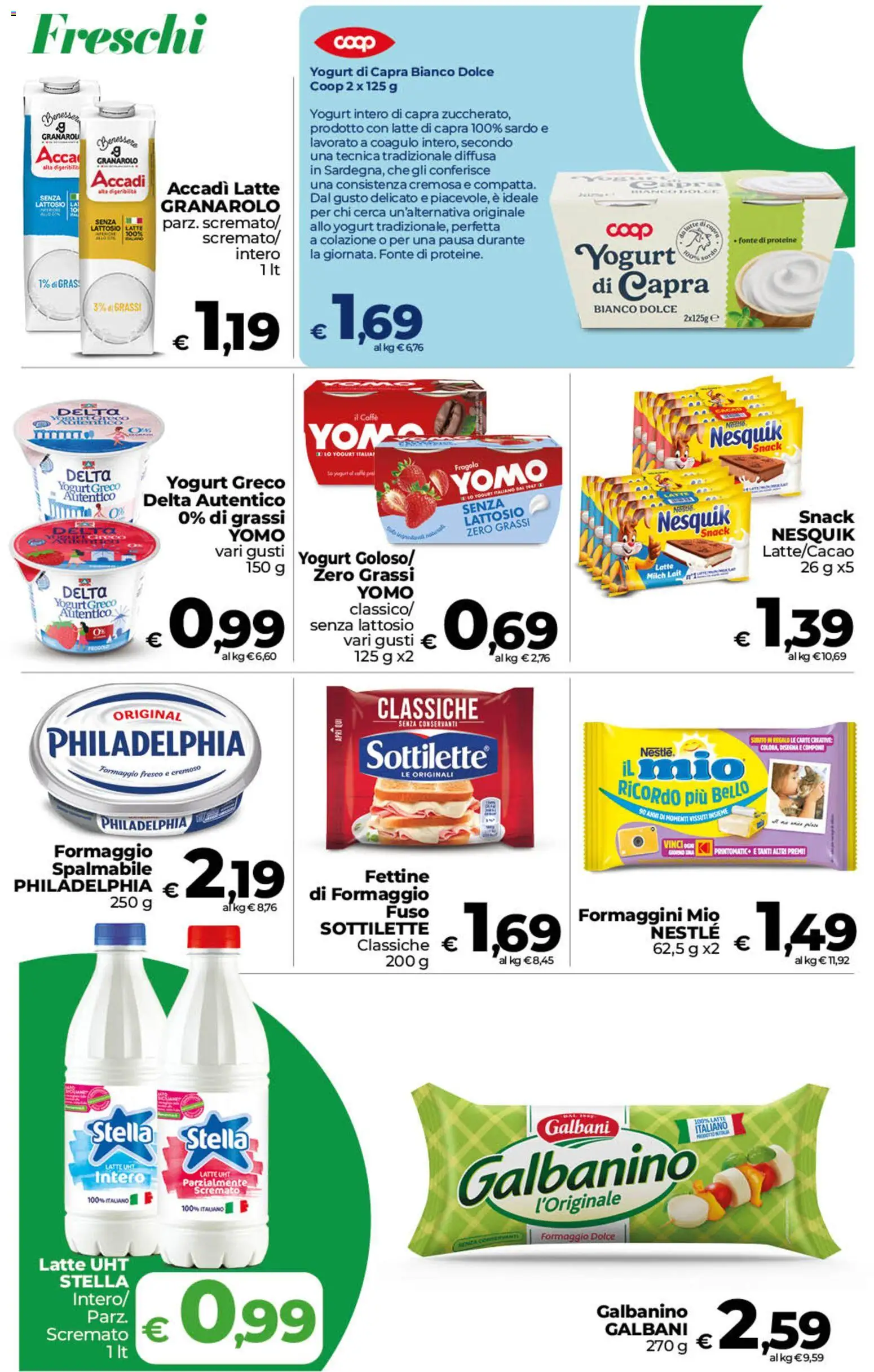 Volantino COOP del 23/10/2026 | Pagina: 5 | Prodotti: Yogurt di capra, Cuffie, Formaggio fresco, Senza lattosio