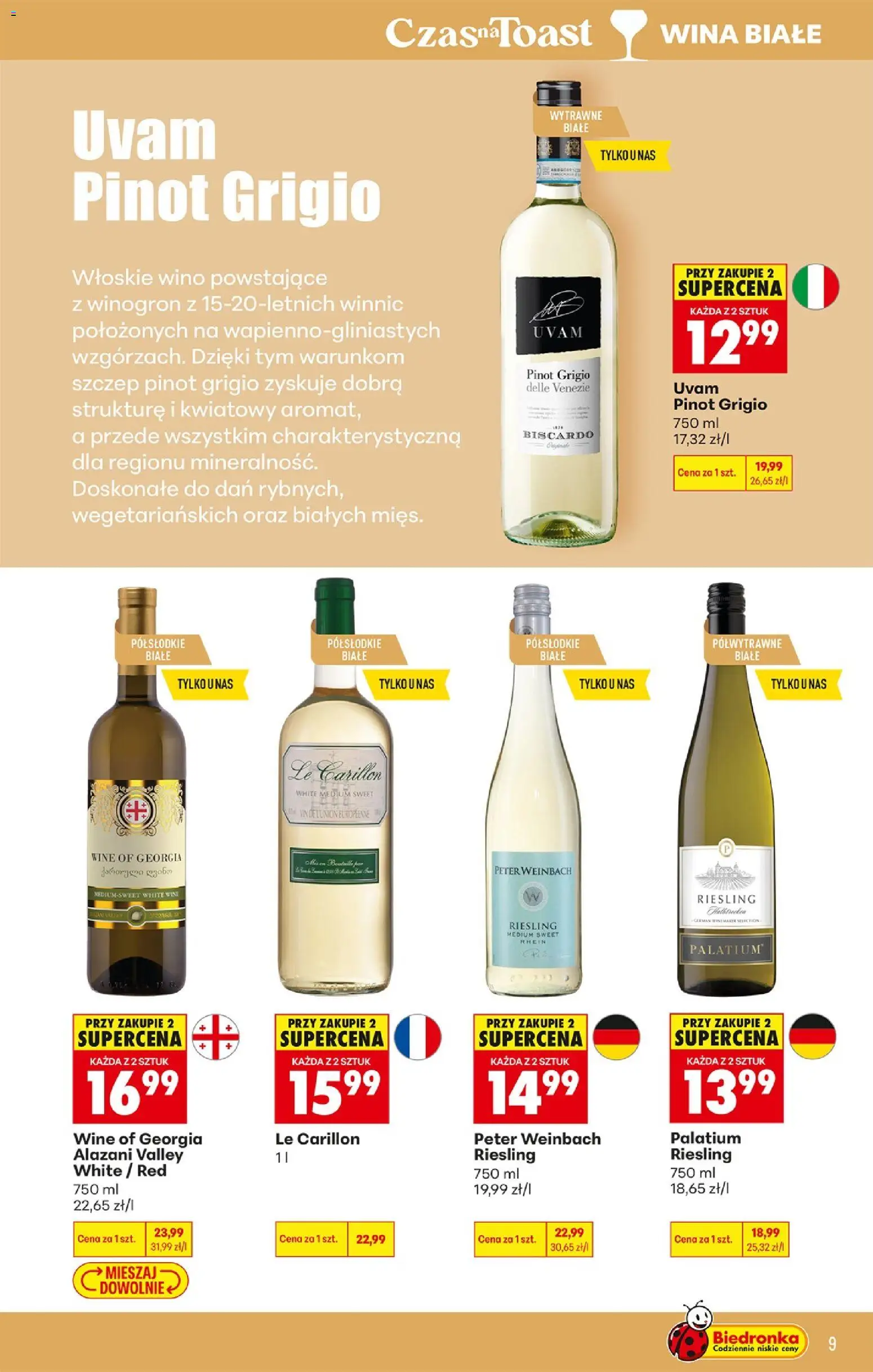 Biedronka Polsko leták - Czas na toast od 15.06.2026 | Strana: 11 | Produkty: Riesling, Pinot Grigio