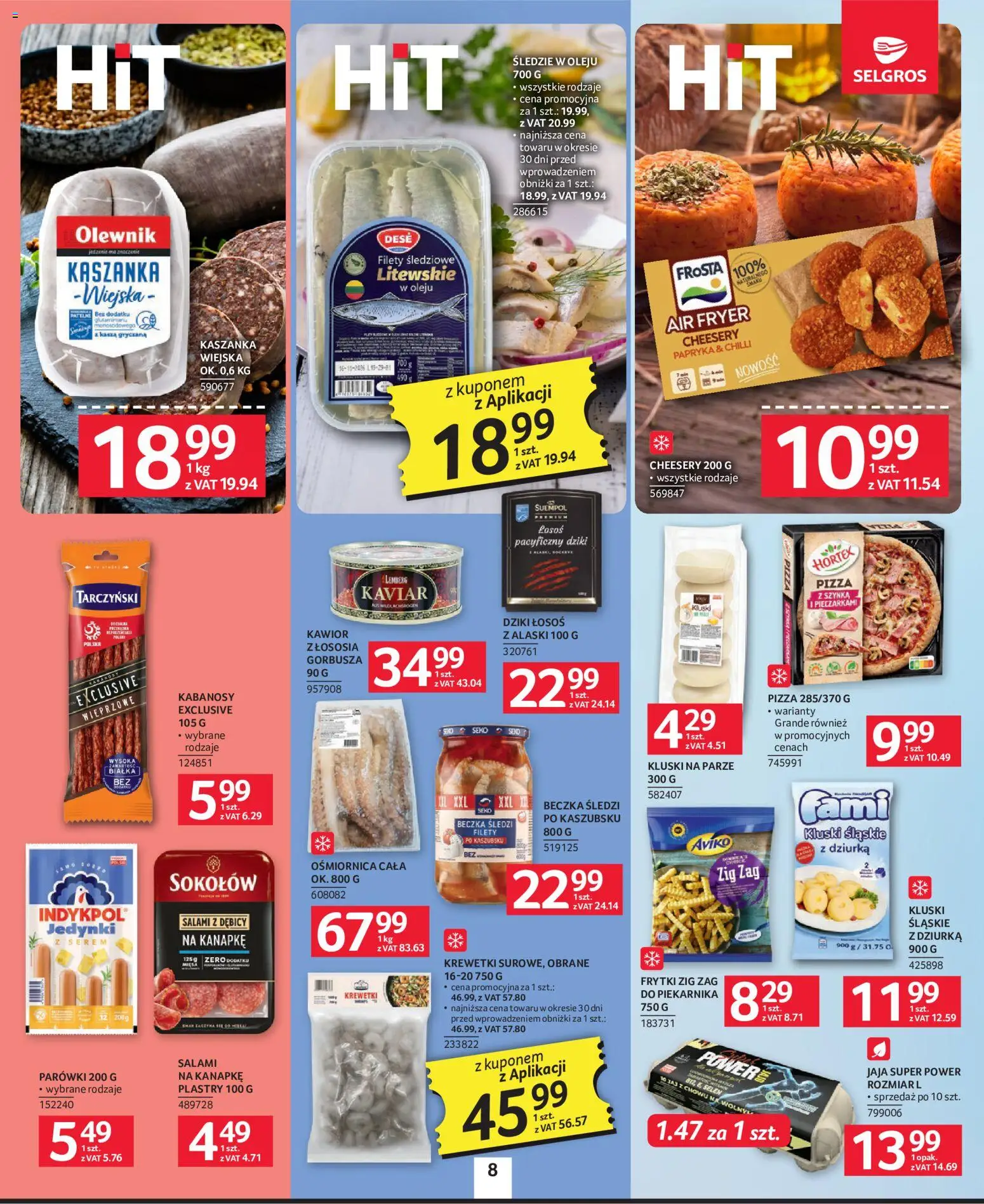 Selgros cash&carry gazetka od 22.10.2026 | Strona: 8 | Produkty: Serem, Kasza, Śledzie w oleju, Łosoś