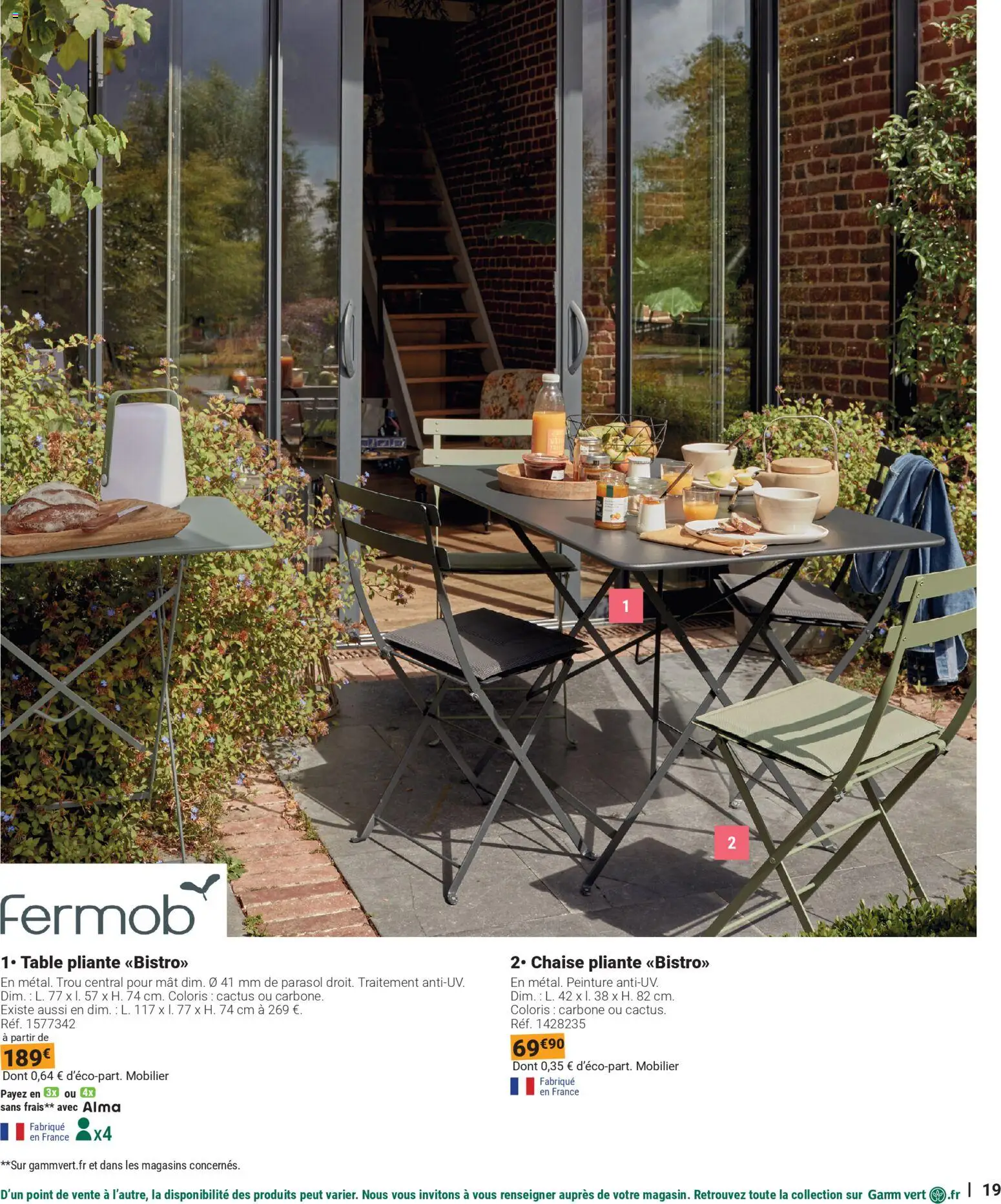 {H1} | Page: 19 | Produits: Chaise pliante, Table, Table pliante, Parasol
