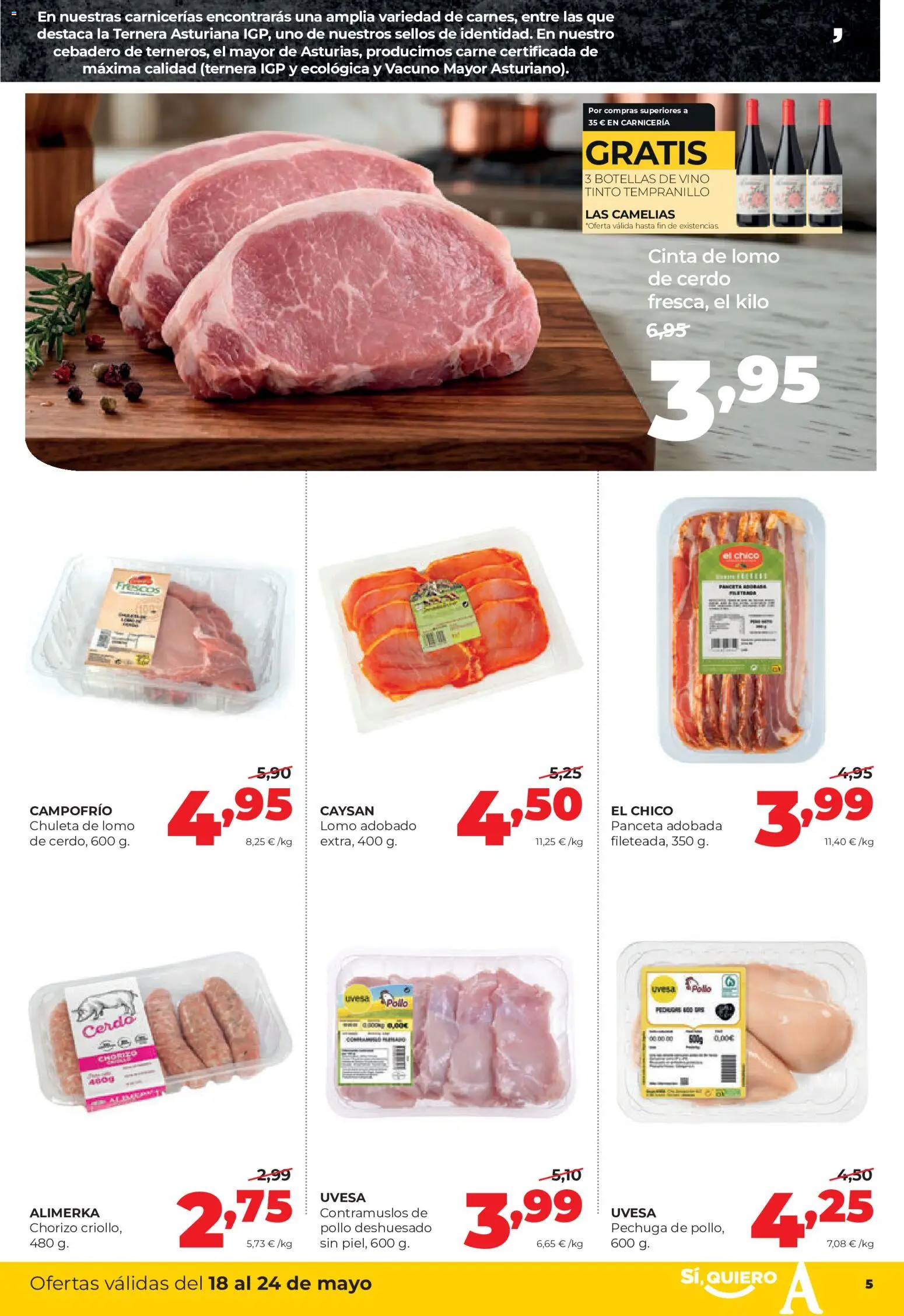 Alimerka folleto Castilla y León │ válido desde el 18.05.2026 | Página: 5 | Productos: Ηλεκτρικός φούρνος, Vino, Cerdo