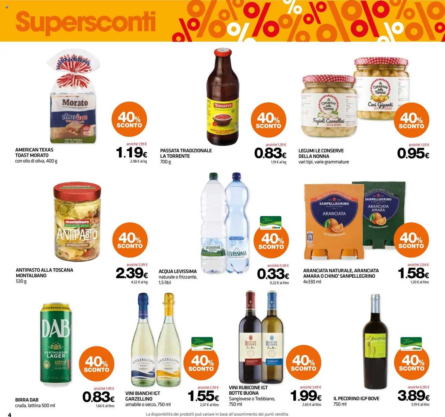 Volantino Superconti del 27/08/2026 | Pagina: 4 | Prodotti: Birra, Cannellini, Acqua, Conserve