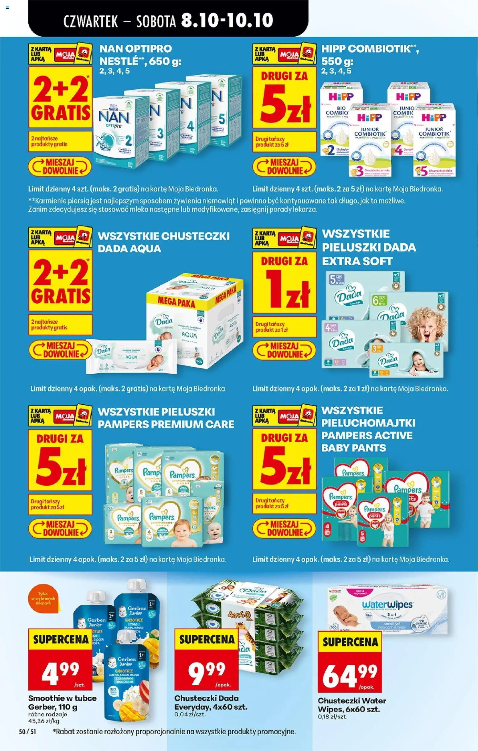 Biedronka Polsko leták - Codziennie niskie ceny od 08.10.2026 | Strana: 72 | Produkty: Mléko, Pampers, Pampers Premium Care, Pants