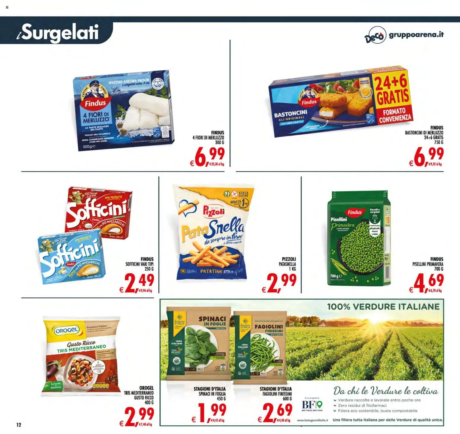 Volantino Decò del 21/08/2026 | Pagina: 12 | Prodotti: Merluzzo, Mozzarella, Spinaci, Fagiolini