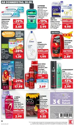 Kaufland Prospekt Bocholt ab 20.08.2026 gültig | Seite: 34 | Produkte: Shampoo, Spülung, Duschgel, Duschdas