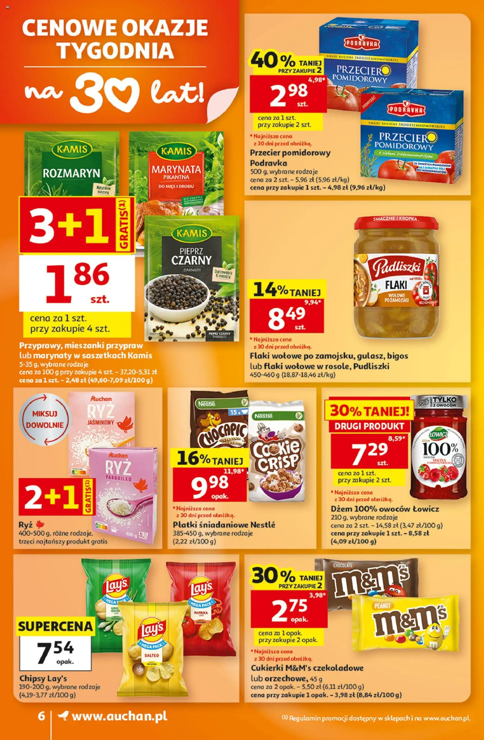 Auchan gazetka od 29.10.2026 | Strona: 6 | Produkty: Cukierki M&M's, Rozmaryn, Flaki wołowe, Cukierki