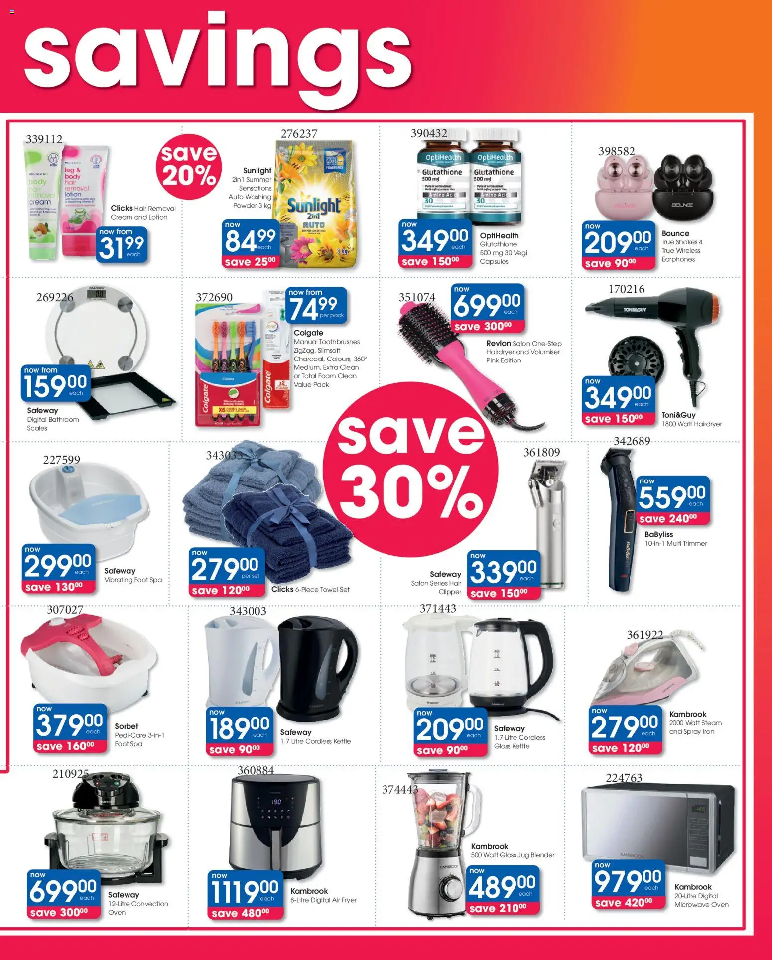 New Clicks catalogue – valid from 09.04.2026 | Page: 3 | Products: Earphones, Iron, Air fryer, Lotion