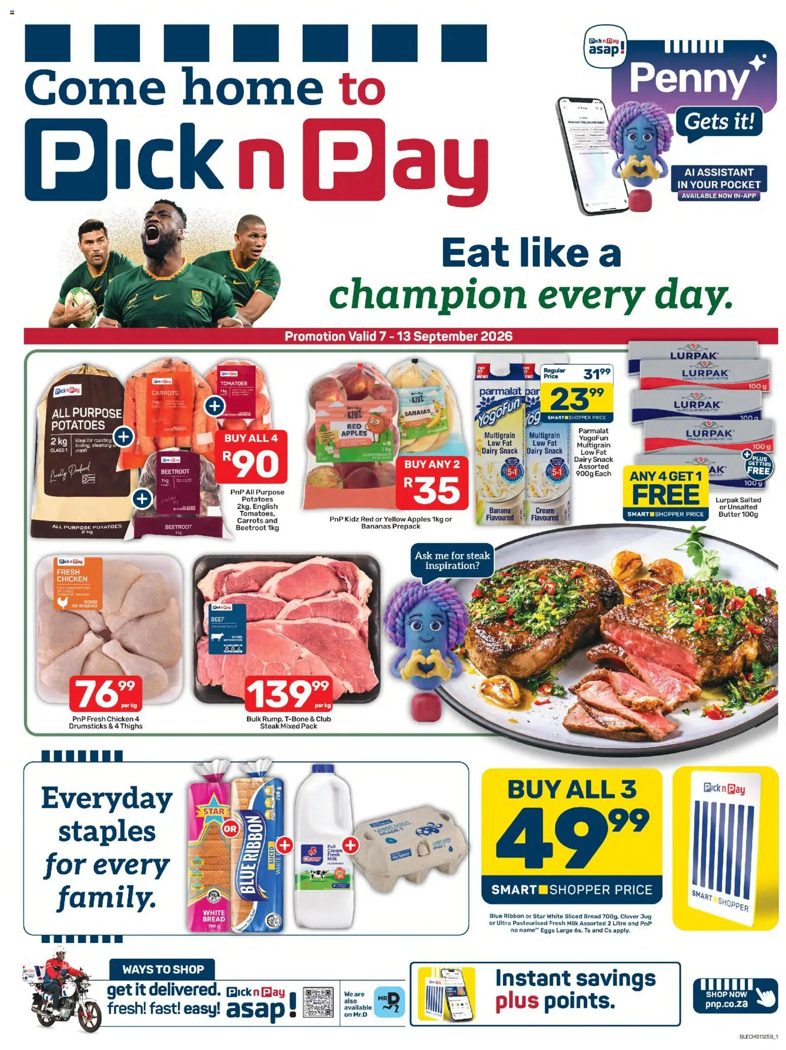 New Pick n Pay catalogue – valid from 07/09/2026 | Page: 1 | Products: Beef, Carrots, Cream, Potatoes
