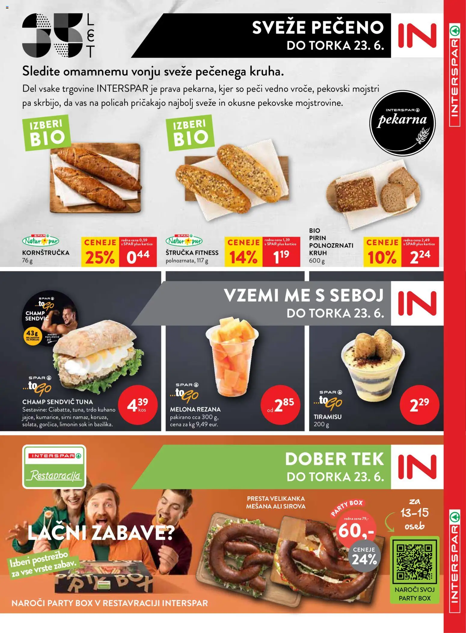 Novi Spar katalog ponudbe – veljaven od 17.06.2026 | Stran: 8 | Izdelki: Melona, Štručka, Pekarna, Sok