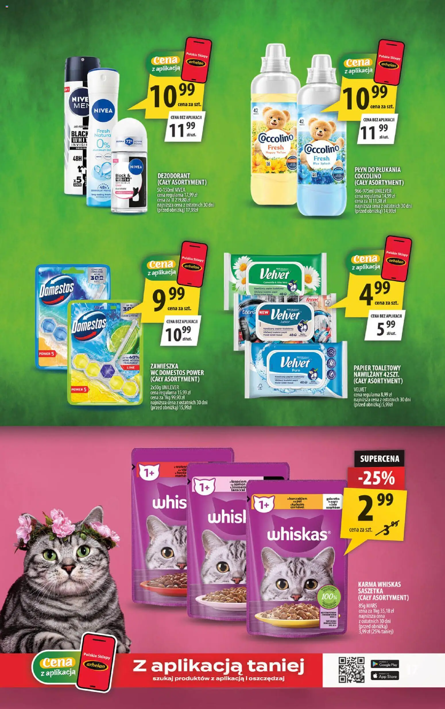 Arhelan gazetka od 31.07.2026 | Strona: 17 | Produkty: Galaretka, Coccolino, Domestos, Dezodorant
