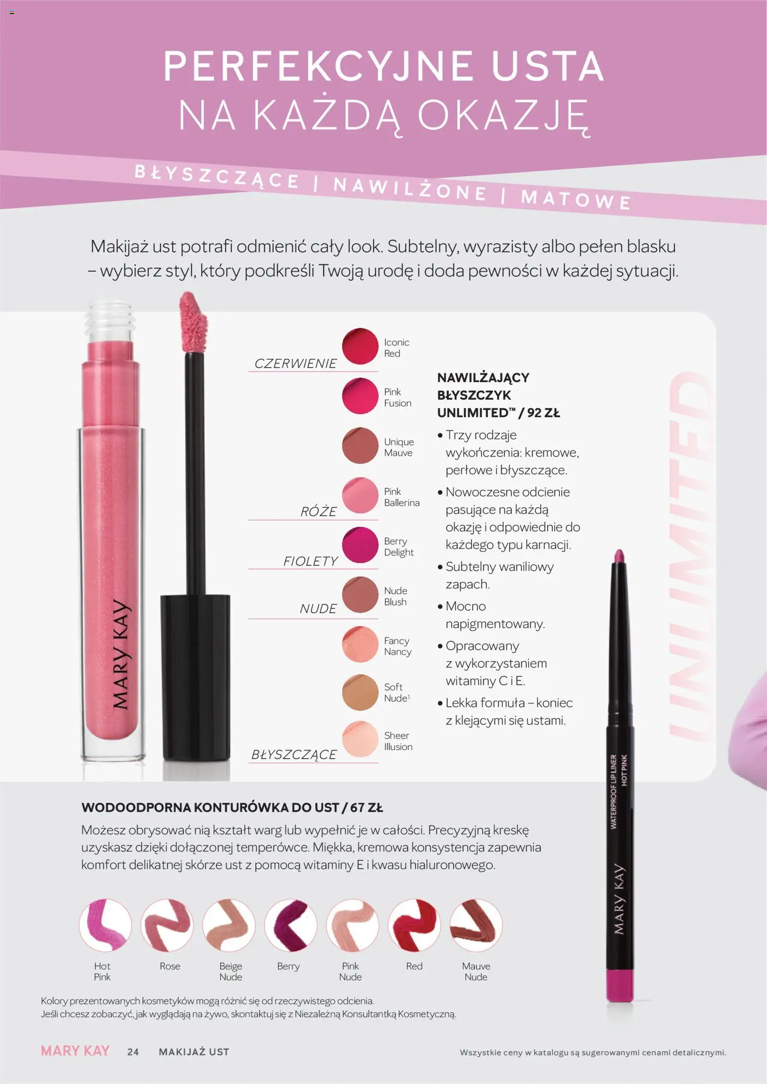 Mary Kay Katalog od 16.04.2026 | Strona: 24 | Produkty: Makijaż, Błyszczyk, Konturówka