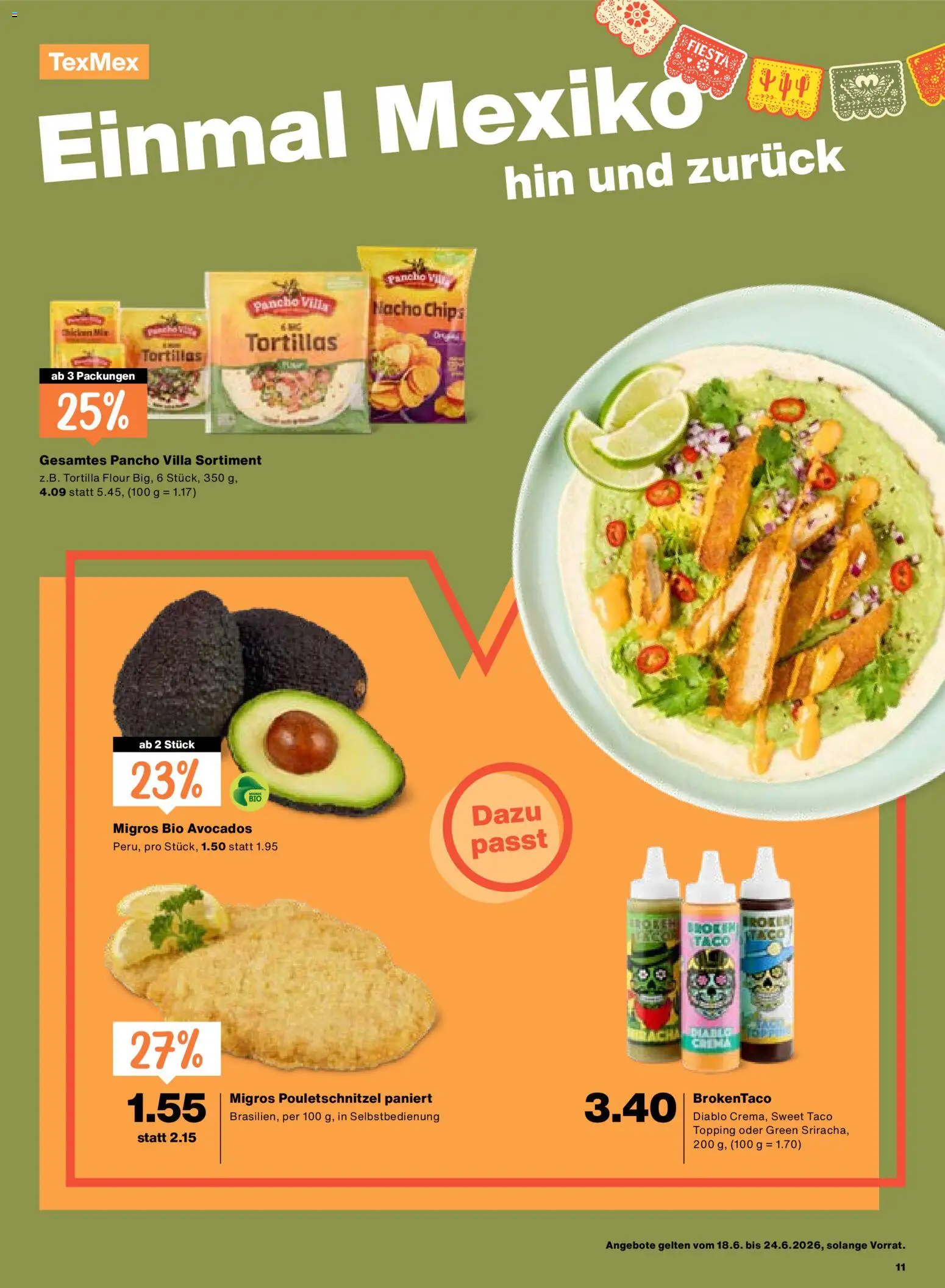 Migros aktionen – gültig ab 18.06.2026 | Seite: 11 | Produkte: Avocado, Chips