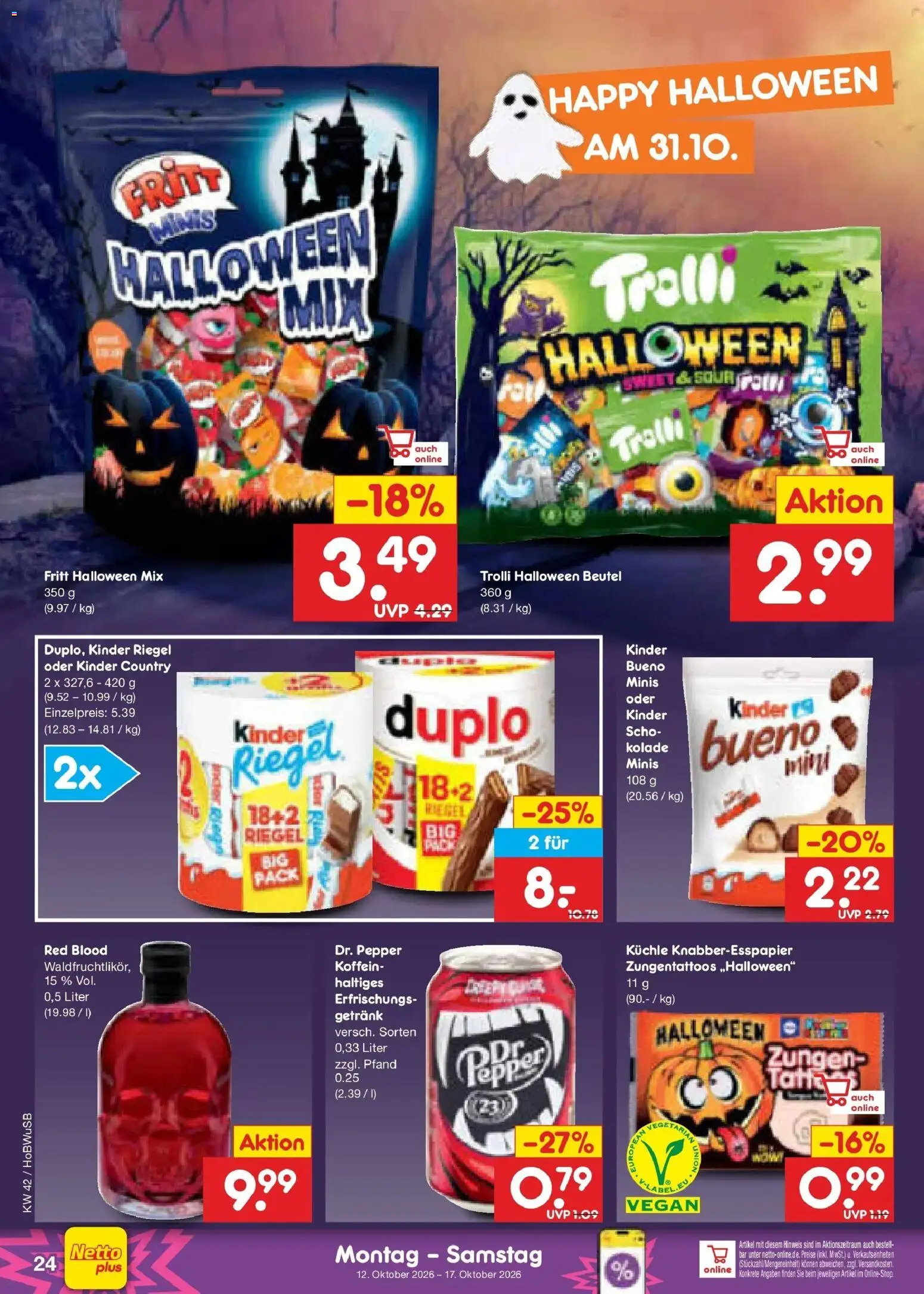 Netto Marken-Discount Prospekt Hannover (ab 12.10.2026) » Angebote | Seite: 32 | Produkte: Kinder riegel, Kinder country