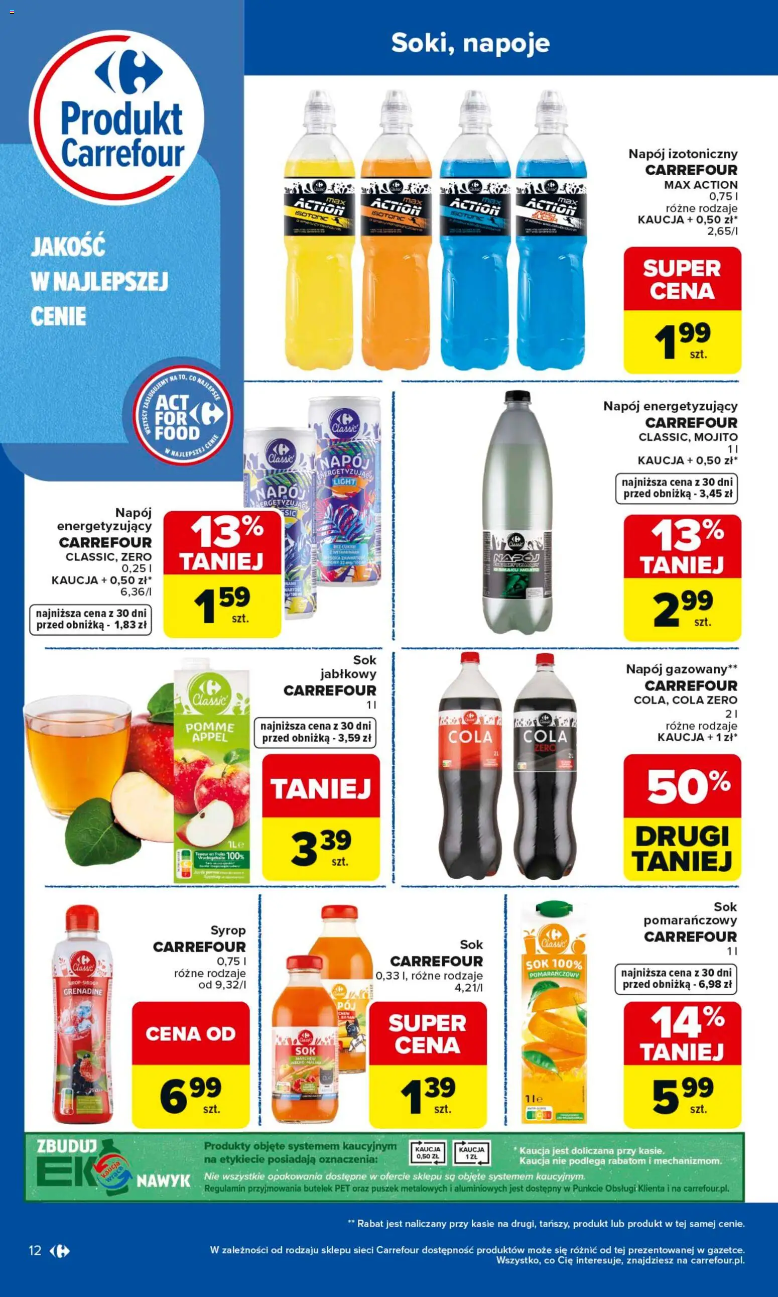 Carrefour gazetka - Wybierz Jakość W Najlepszej Cenie od 25.05.2026 | Strona: 12 | Produkty: Syrop, Napoje, Sok