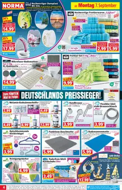 Norma Prospekt ab 07.09.2026 gültig | Seite: 4 | Produkte: Batterien, Orchidee, Wasser, Reinigungstücher