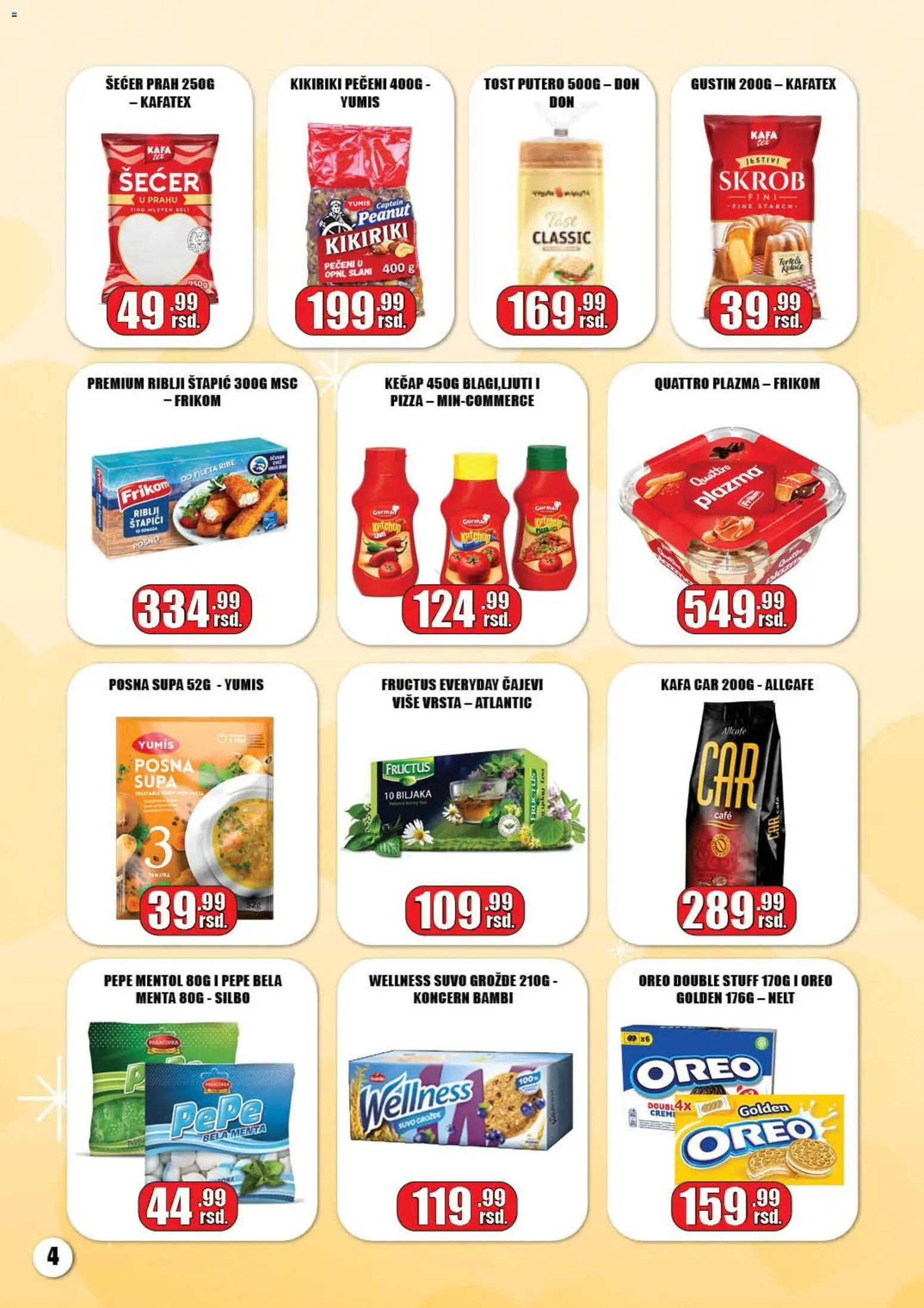 Gala MARKET katalog - važi od 05.03.2026 | Strana: 4 | Proizvode: Oreo, Plazma, Kikiriki, Kafa