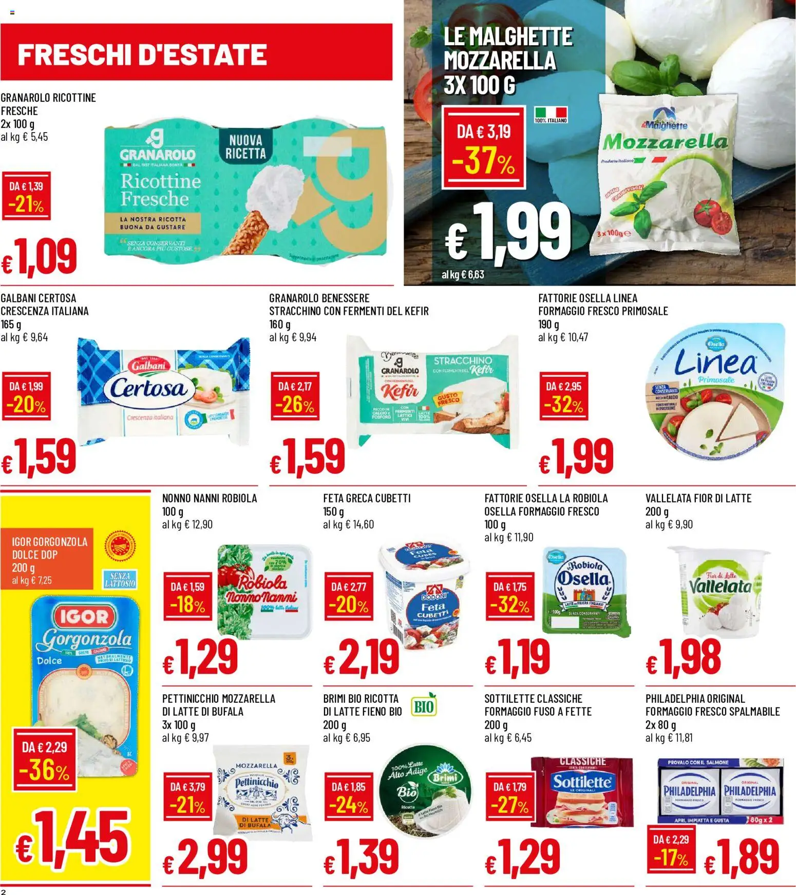 Volantino Galassia del 06/08/2026 | Pagina: 2 | Prodotti: Salmone, Stracchino, Crescenza, Formaggio fresco spalmabile