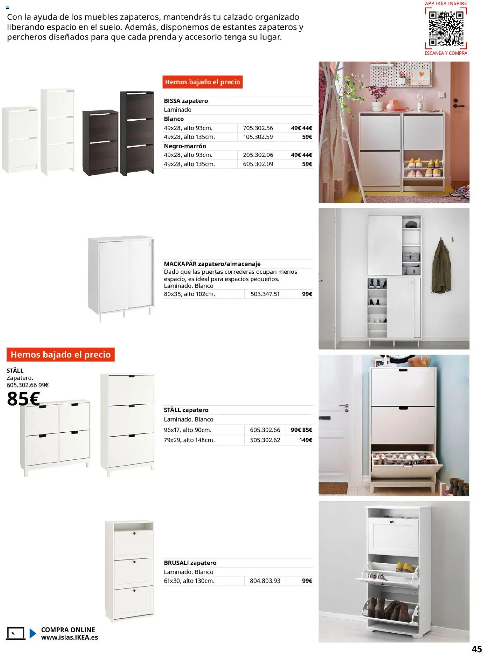IKEA - Muebles para el dormitorio │ válido desde el 01/09/2026 | Página: 45 | Productos: Zapatero, Muebles, Puertas