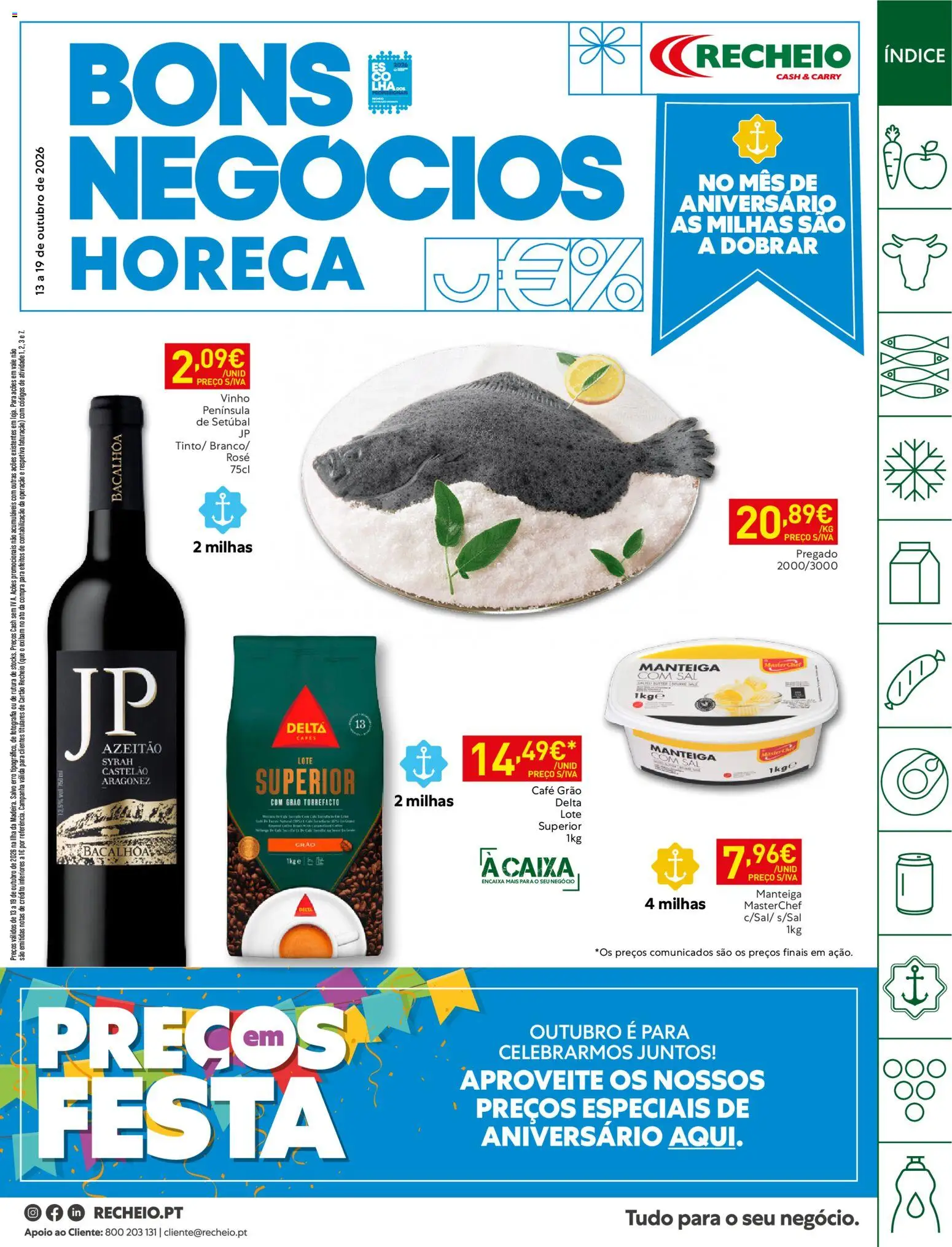 Recheio folheto Horeca Madeira │ válido de 13/10/2026 | Página: 1 | Produtos: Sal, Manteiga, Café, Vinho