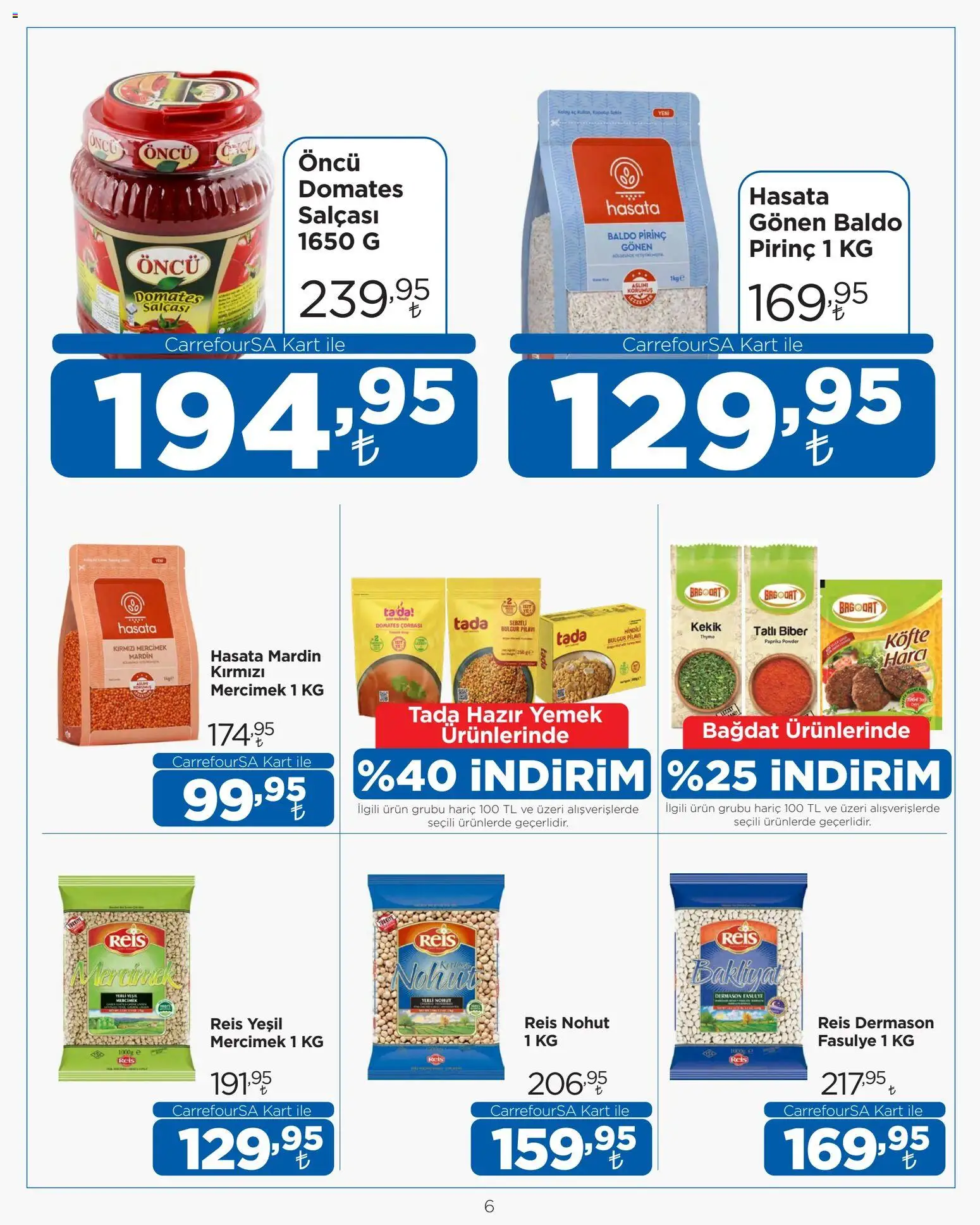 CarrefourSA Katalog - 19 Eylül 2026 tarihinden itibaren geçerlidir | Sayfa: 7 | Ürünler: Mercimek, Domates, Hazır yemek, Kekik