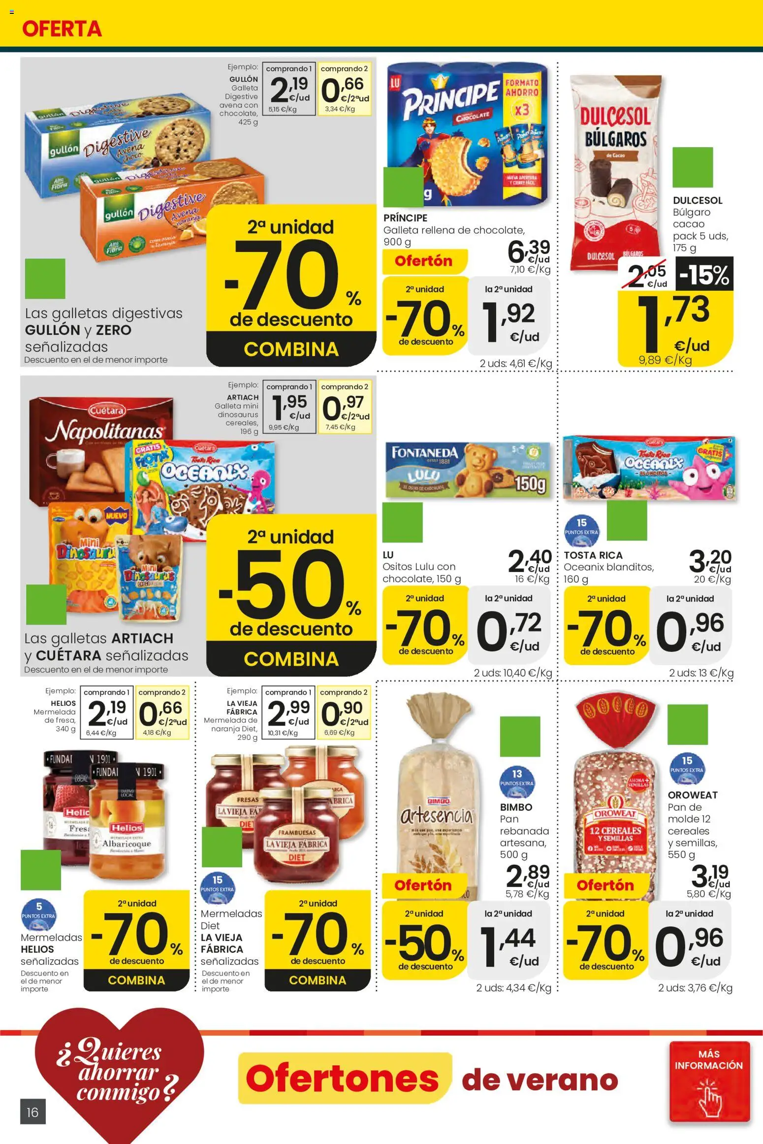 Eroski Ofertones de verano │ válido desde el 28.05.2026 | Página: 16 | Productos: Pan, Fresas, Cereales, Φρυγανιές σικάλεως