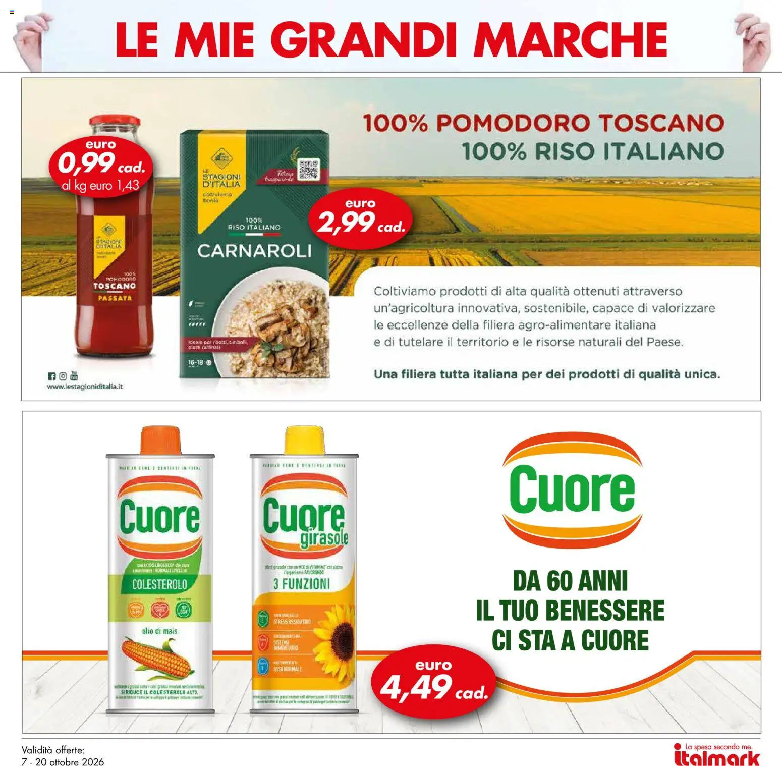 Volantino Italmark del 07/10/2026 | Pagina: 33 | Prodotti: Riso, Pomodoro, Olio, Mais