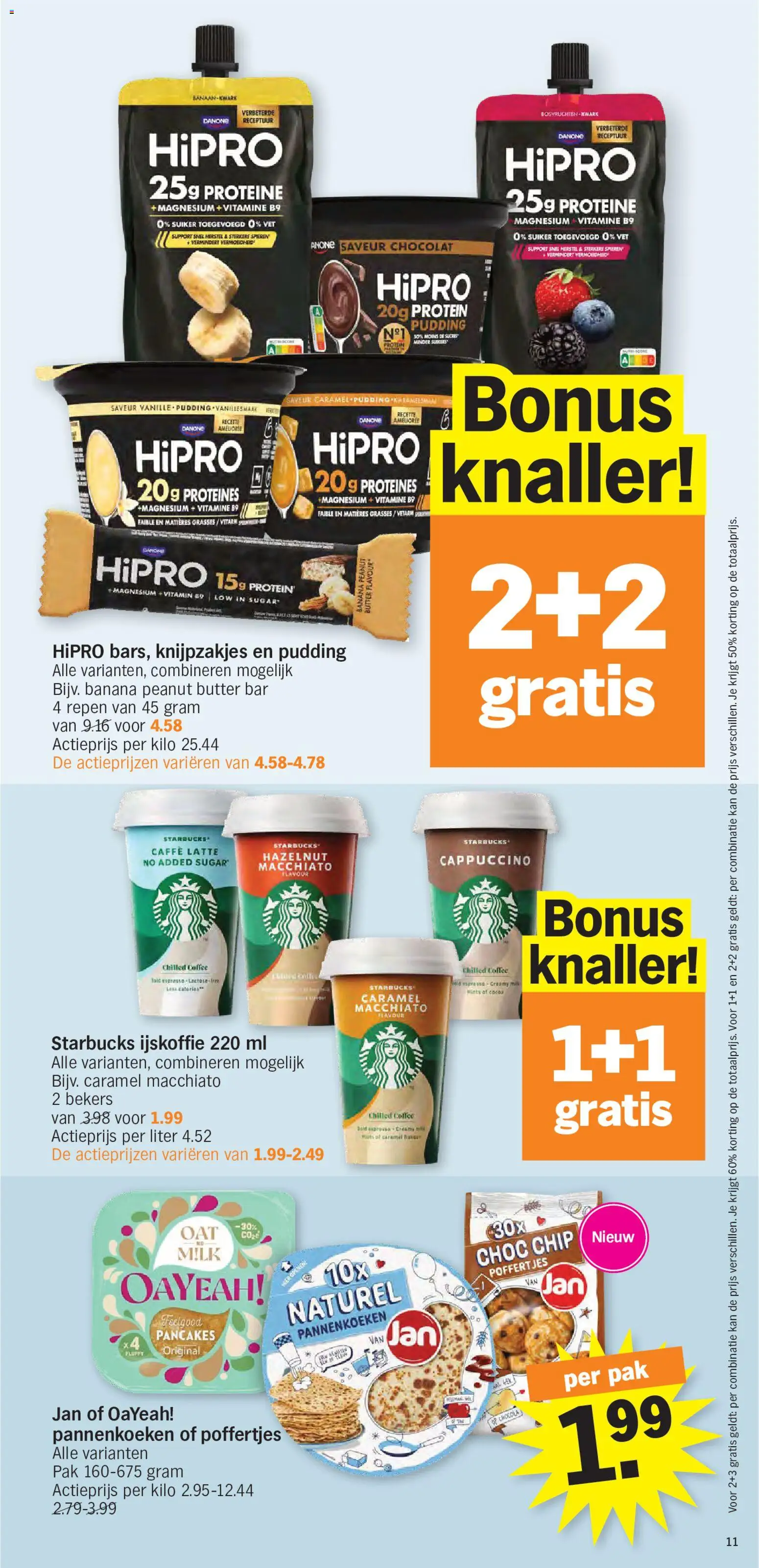 {H1} | Pagina: 11 | Producten: Pannenkoeken, Ijskoffie, Kan, Proteïne