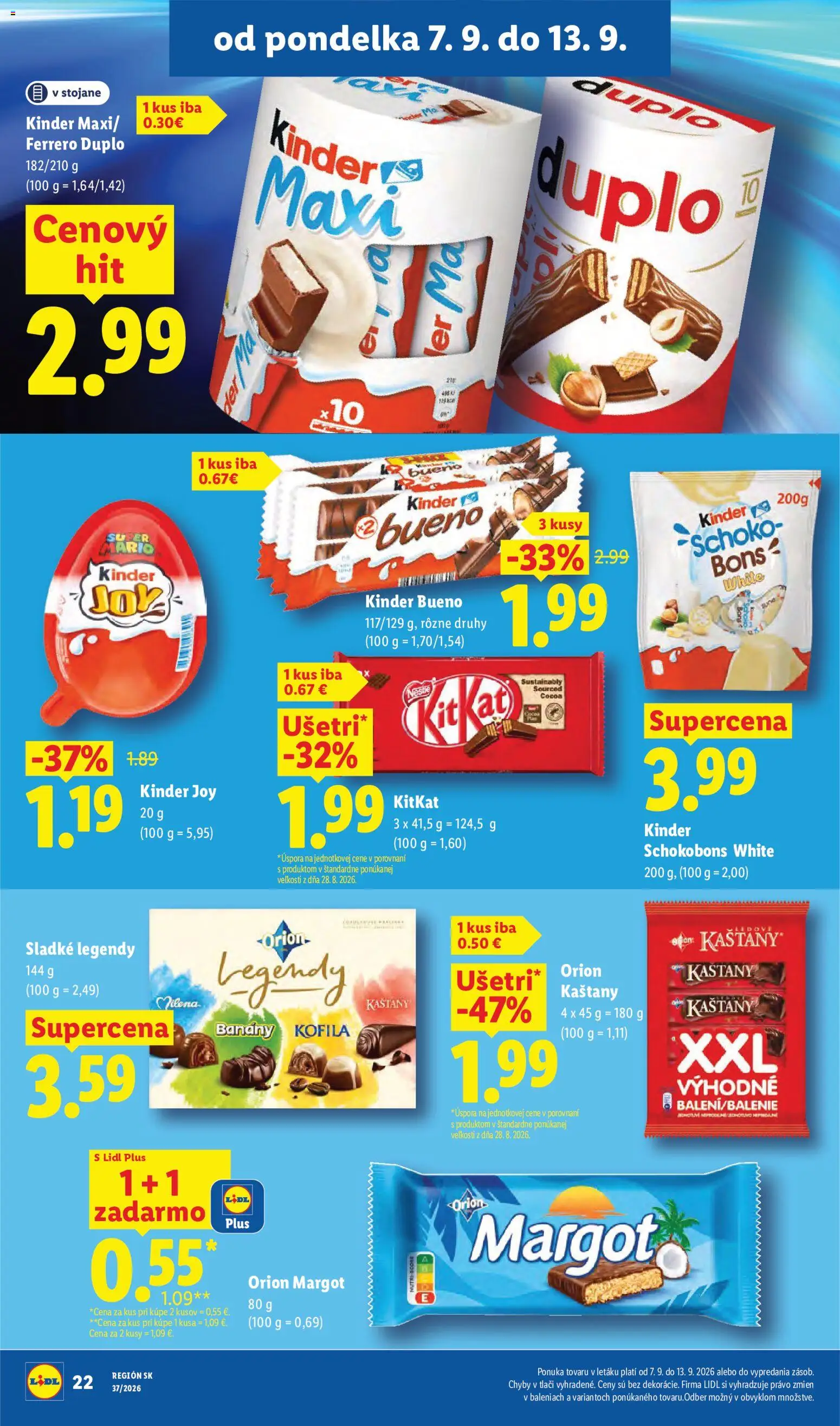 Nové Lidl akcie – leták je platný od 07.09.2026 | Strana: 24 | Produkty: Banány, Kinder, Kinder Bueno